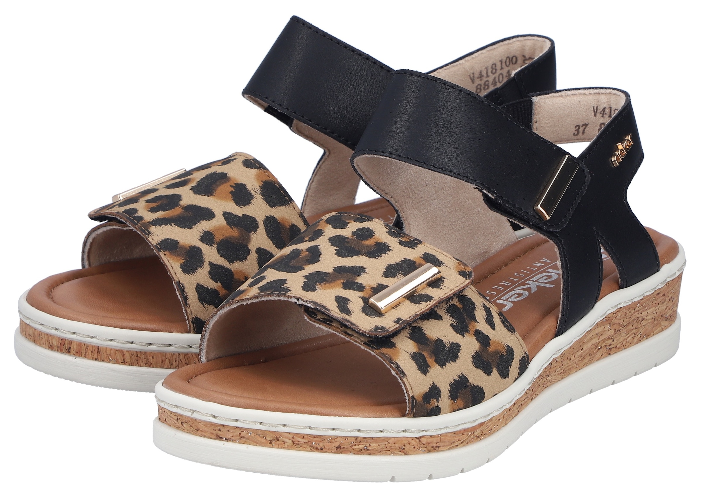 Rieker Sandale  Chaussure d'été, sandale compensée, sandale à plateforme avec scratch