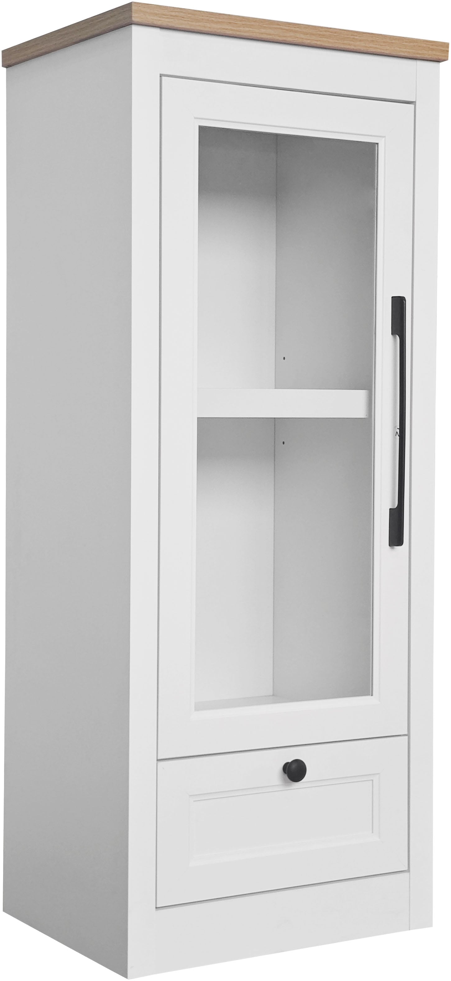 GOODproduct Vitrines »Ismund« aus MDF, mit Holz-Zierleiste, schwarzem Metallgriff, Höhe 121 cm