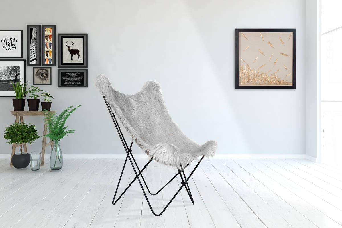 Image of Kayoom Stuhl "Schmetterling-Stuhl Lynn 110, weicher Bezug aus Kunstfell" () 1 Stk.weicher Bezug aus Kunstfell, teilweise handgefertigt