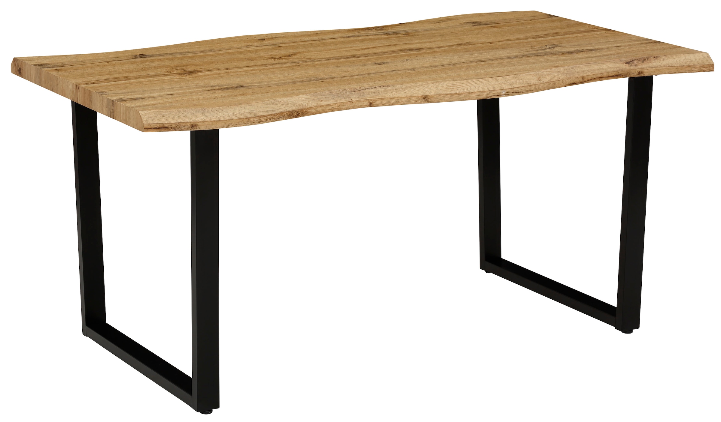 HELA Esstisch »GISELLE Baumkantentisch, Küchentisch, TOPSELLER!«, Kufengestell Metall, Industrial Design, 140 - 200 cm Breite, 2 Farben