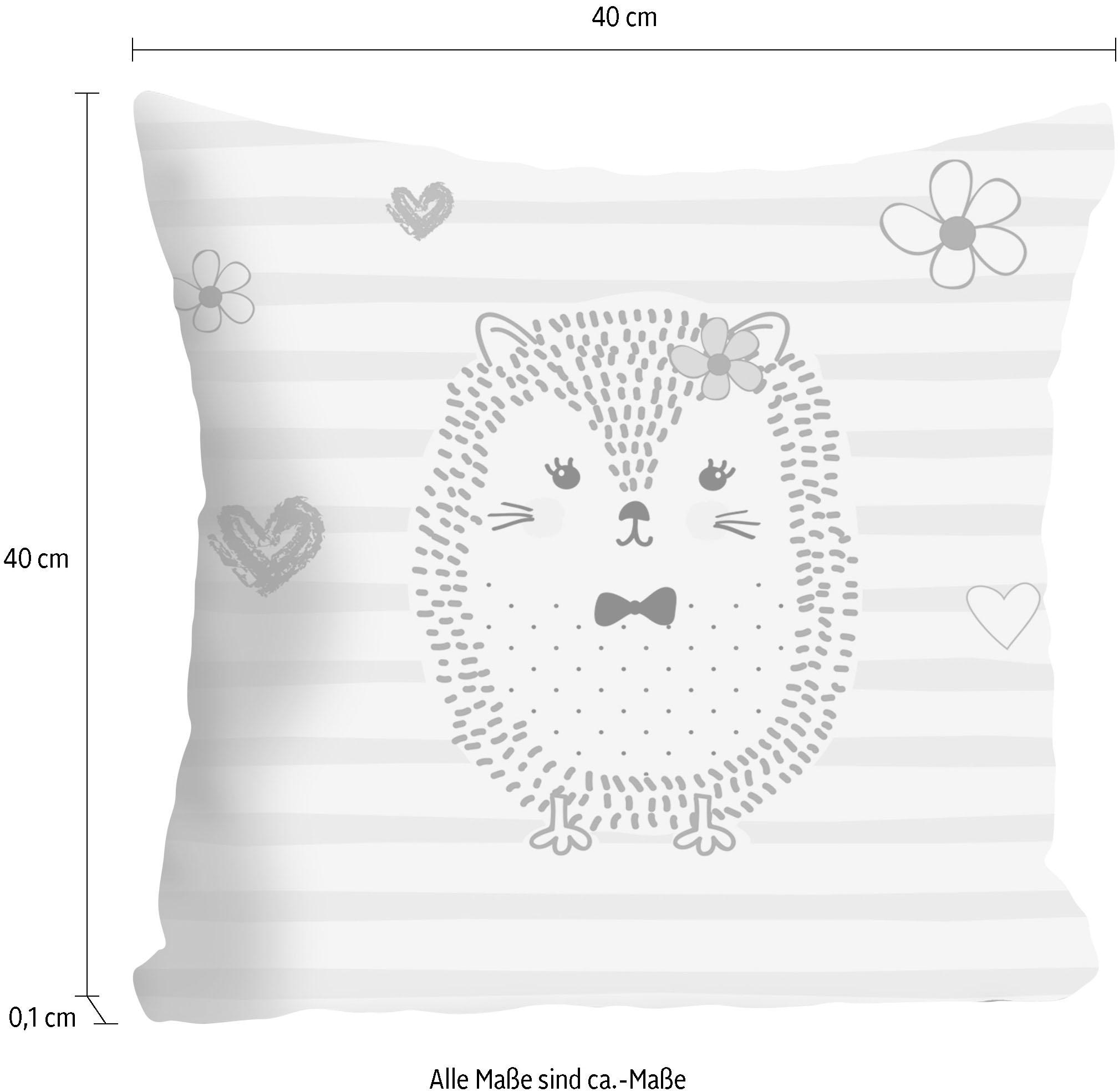 queence Dekokissen »Igel« Kissenhülle ohne Füllung, 1 Stück