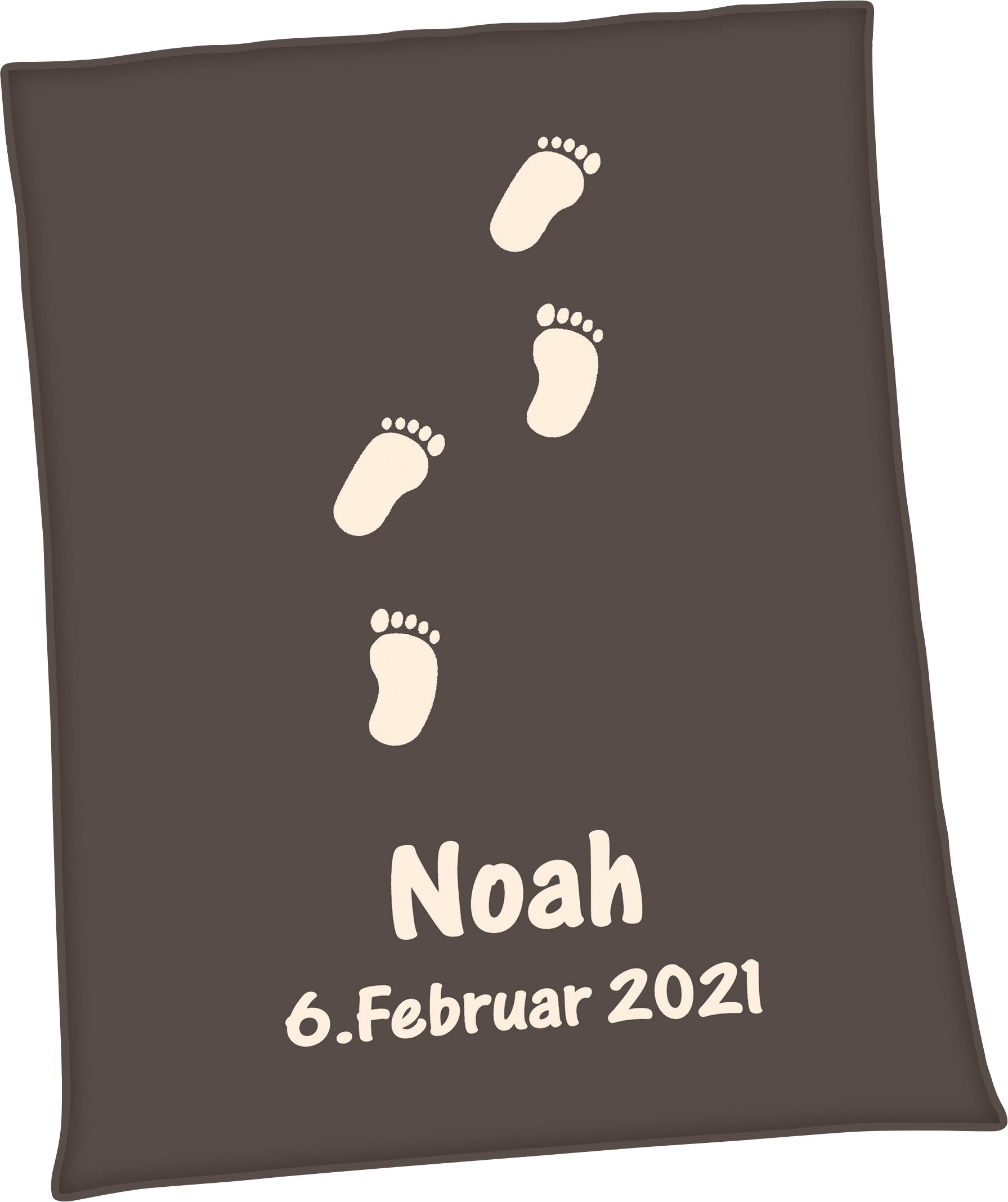 Image of Unicade Babydecke »Unicade® Füsschen«, Individuelle, mit Ihrem Wunschnamen und Geburtsdatum gewebte Babydecke (personalisiert), Kuscheldecke bei Ackermann Versand Schweiz