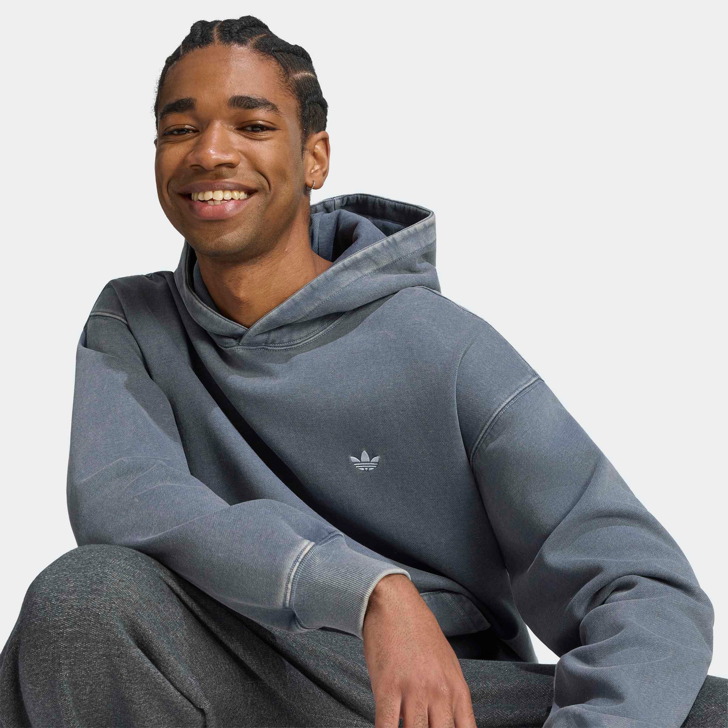 adidas Originals Sweat à capuche »ESS WASHED HD«, style sportif, avec capuche et cordon, avec poignets rapportés
