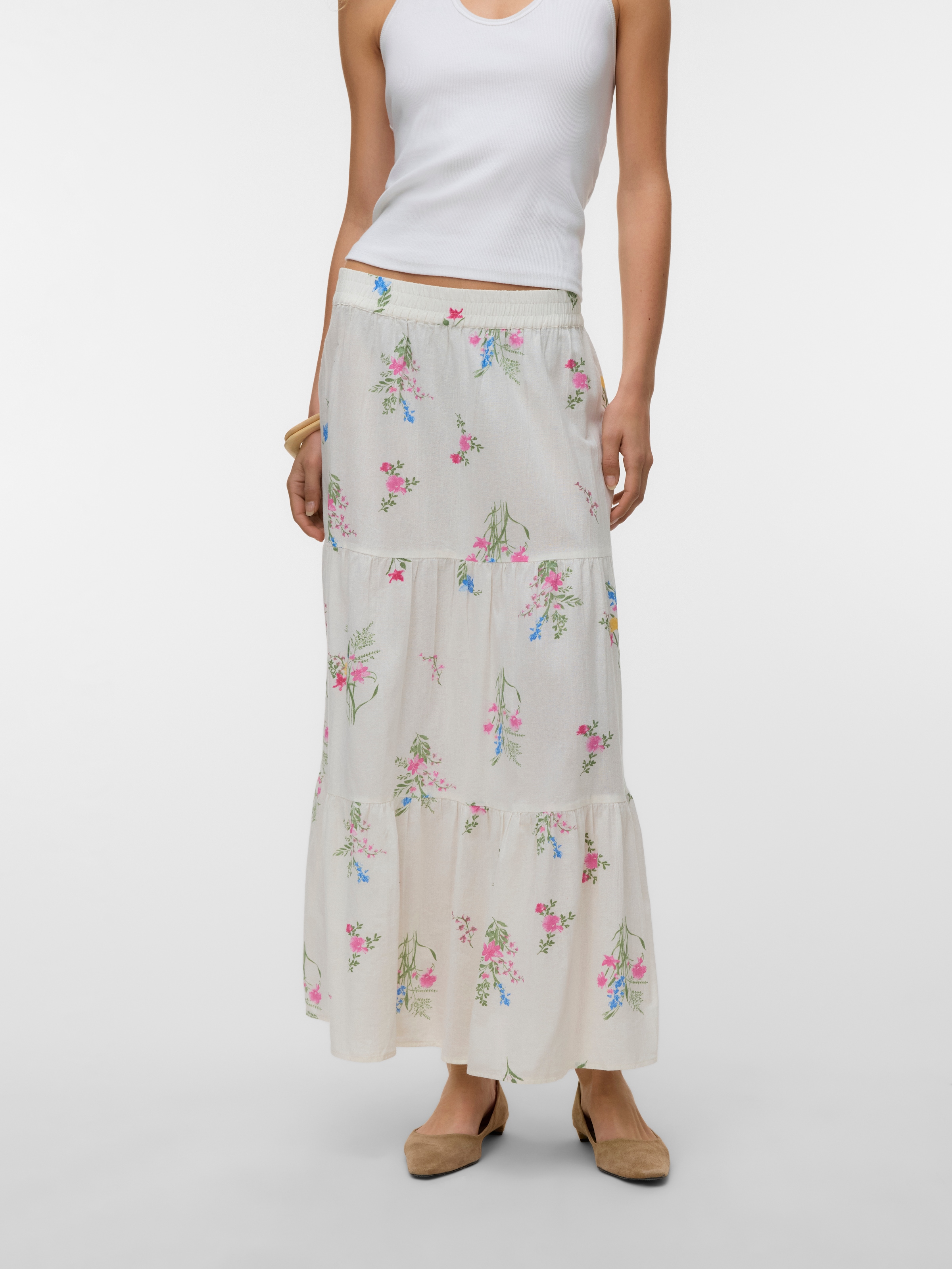 Image of Vero Moda Maxirock "VMDICTHE HW MAXI SKIRT WVN GA" Baumwolle