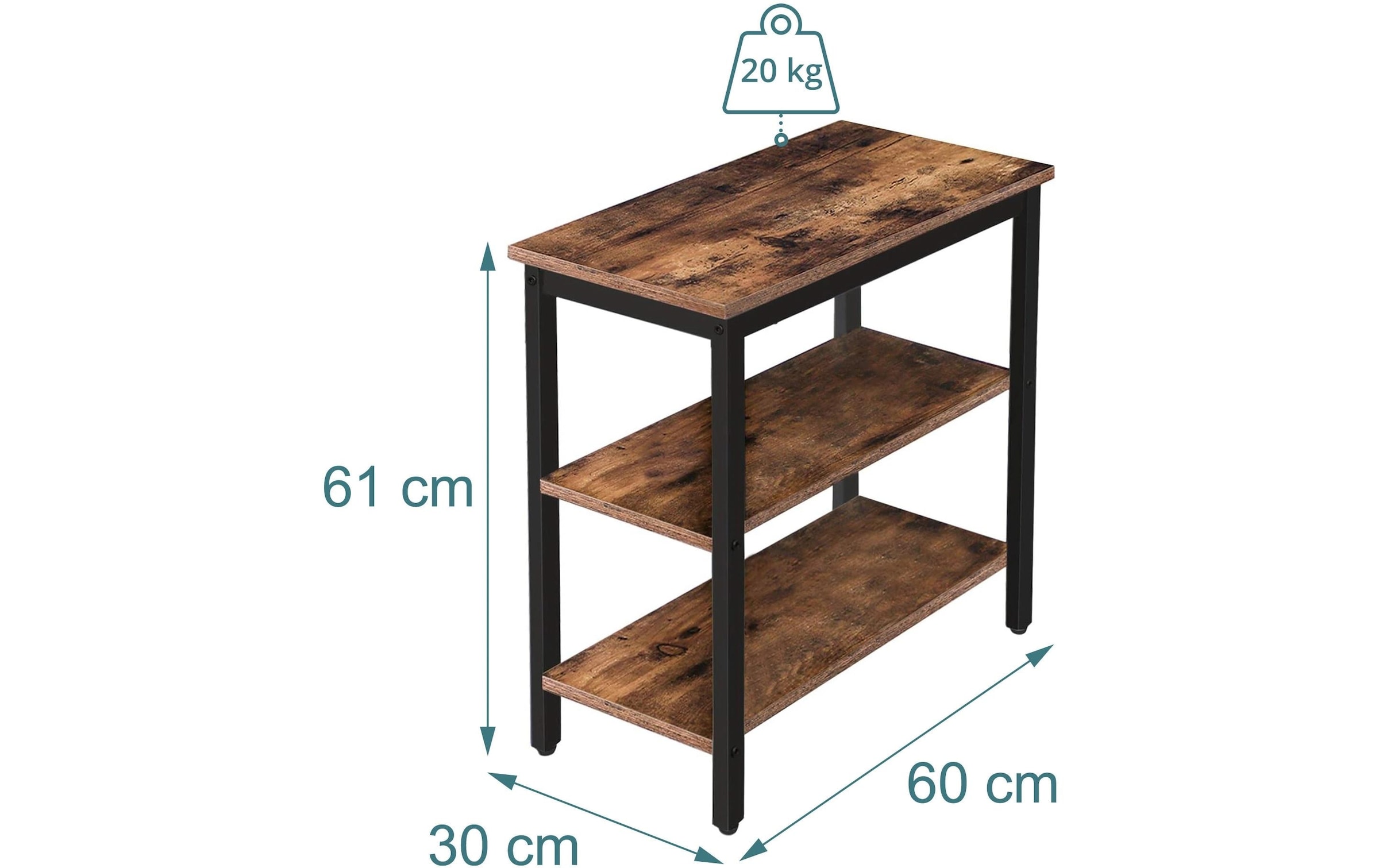 relaxdays Beistelltisch »Beistelltisch 60 x 61 cm, Schwarz/Braun«