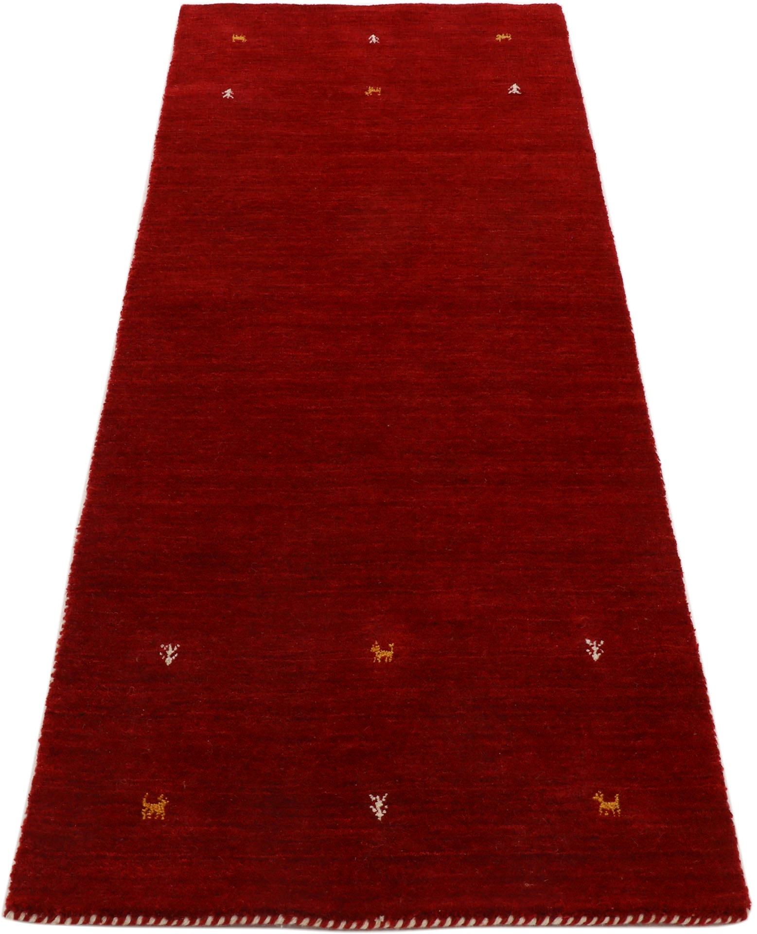 carpetfine Wollteppich »Gabbeh Uni, auch als Läufer erhältlich«, rechteckig, 15 mm Höhe, reine Wolle, handgewebt, Gabbeh Loom Tiermotiv, grosse Farbauswahl