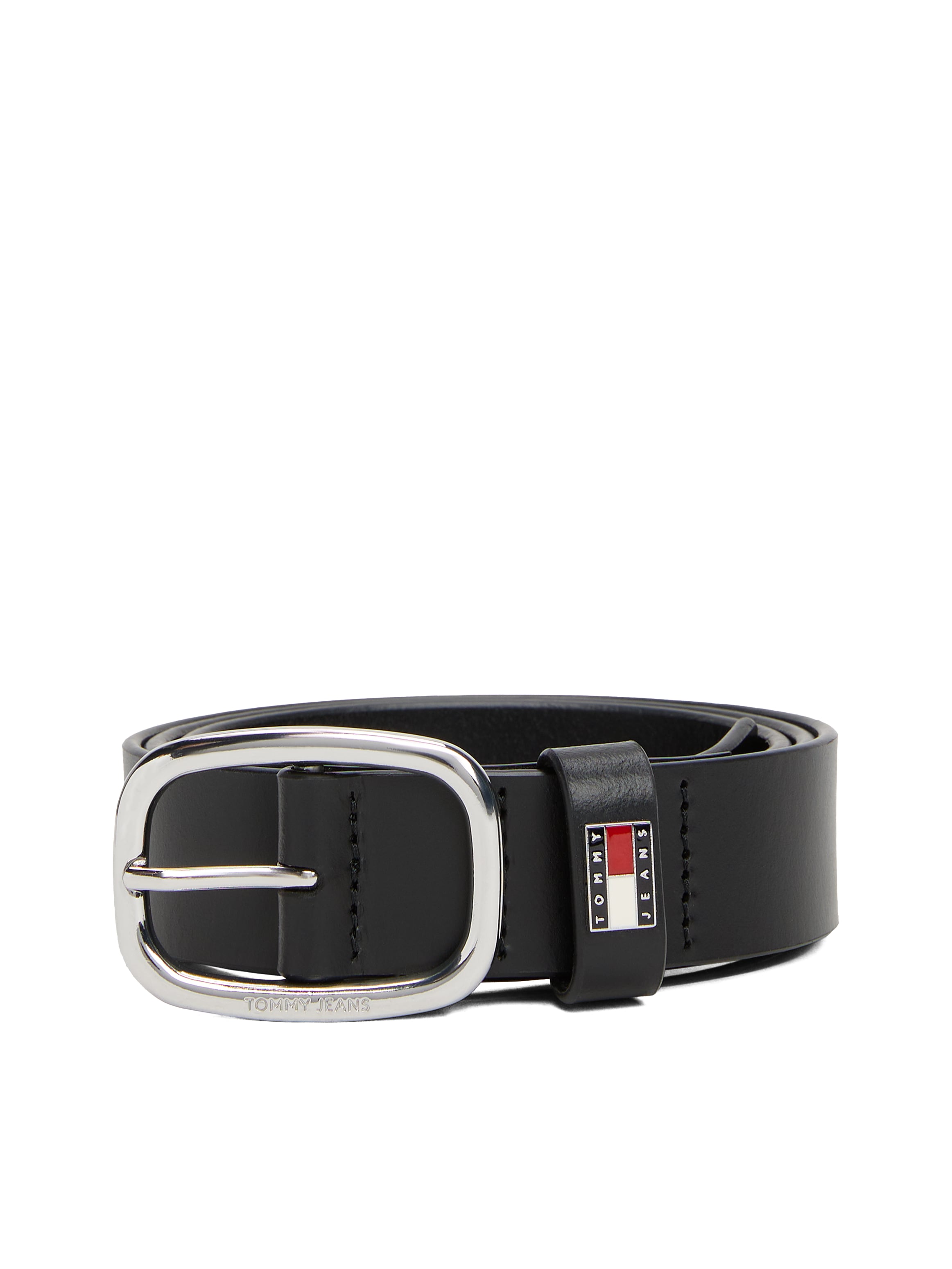Tommy Jeans Ceinture en cuir »TJW OVAL 3.0 cm breit« Ovale Einfachdornschliesse und Logo am Verschluss