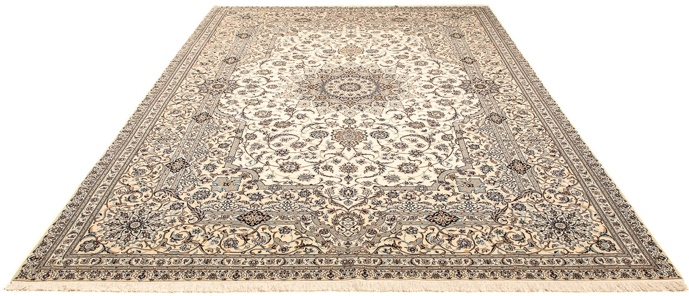 Image of morgenland Orientteppich »Perser - Nain - Premium - 360 x 250 cm - beige«, rechteckig, 6 mm Höhe, Wohnzimmer, Handgeknüpft, Einzelstück mit Zertifikat bei Ackermann Versand Schweiz