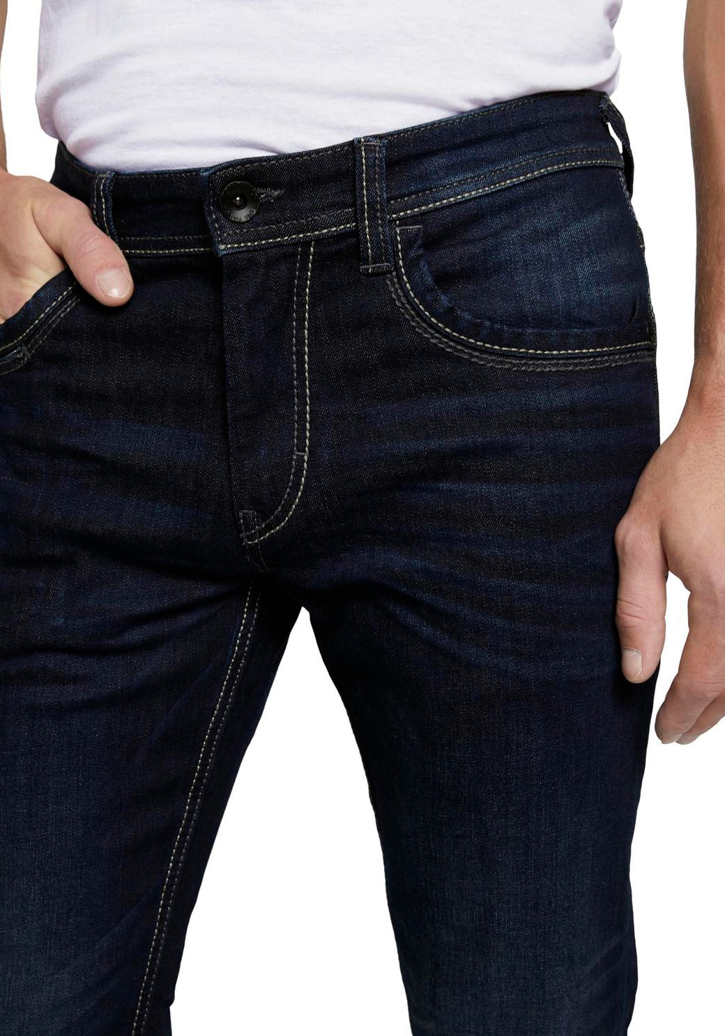 TOM TAILOR 5-Pocket-Jeans »Marvin Straight«, mit Stretch und Kontrastnähten