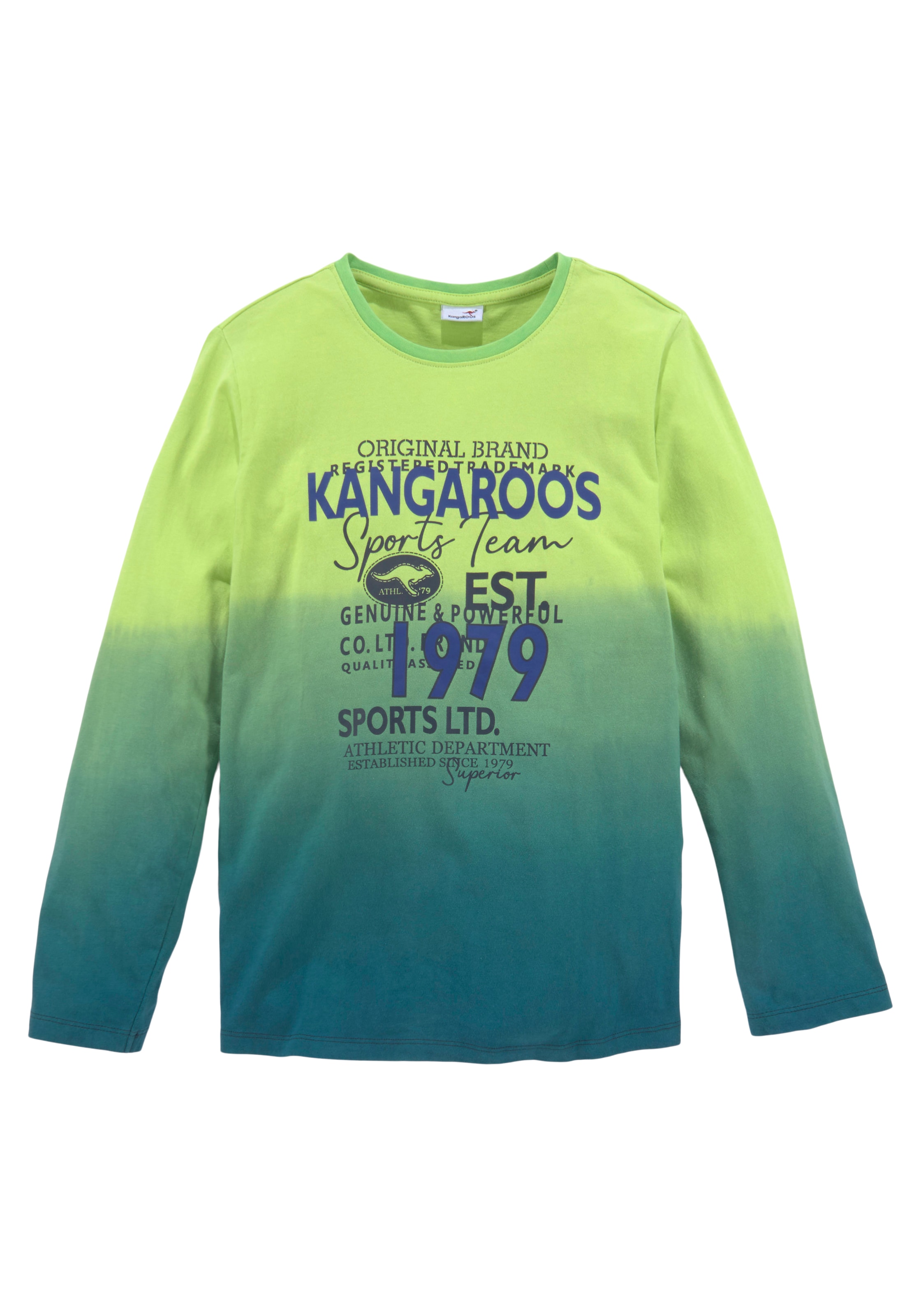 - Trendige Dye Langarmshirt versandkostenfrei Farbverlauf«, Mindestbestellwert ohne »mit Dip kaufen KangaROOS