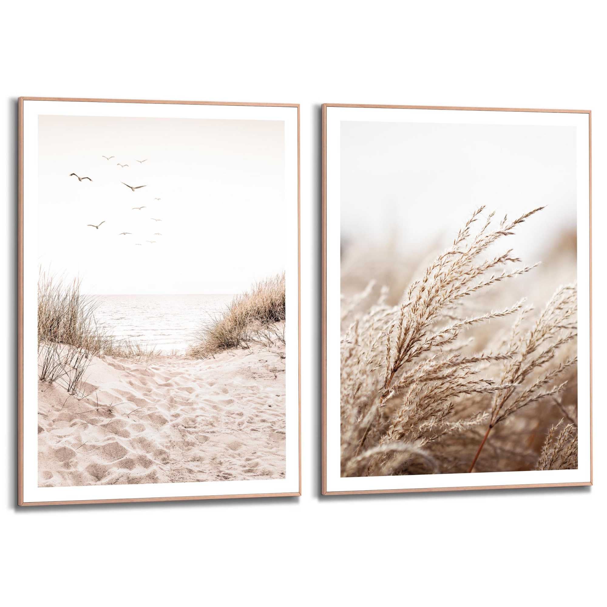 Image of Reinders Poster "Strand" Wohnzimmer - Gras - Meer - Vögel - Beige - MDF - Strand - 50x70 cm