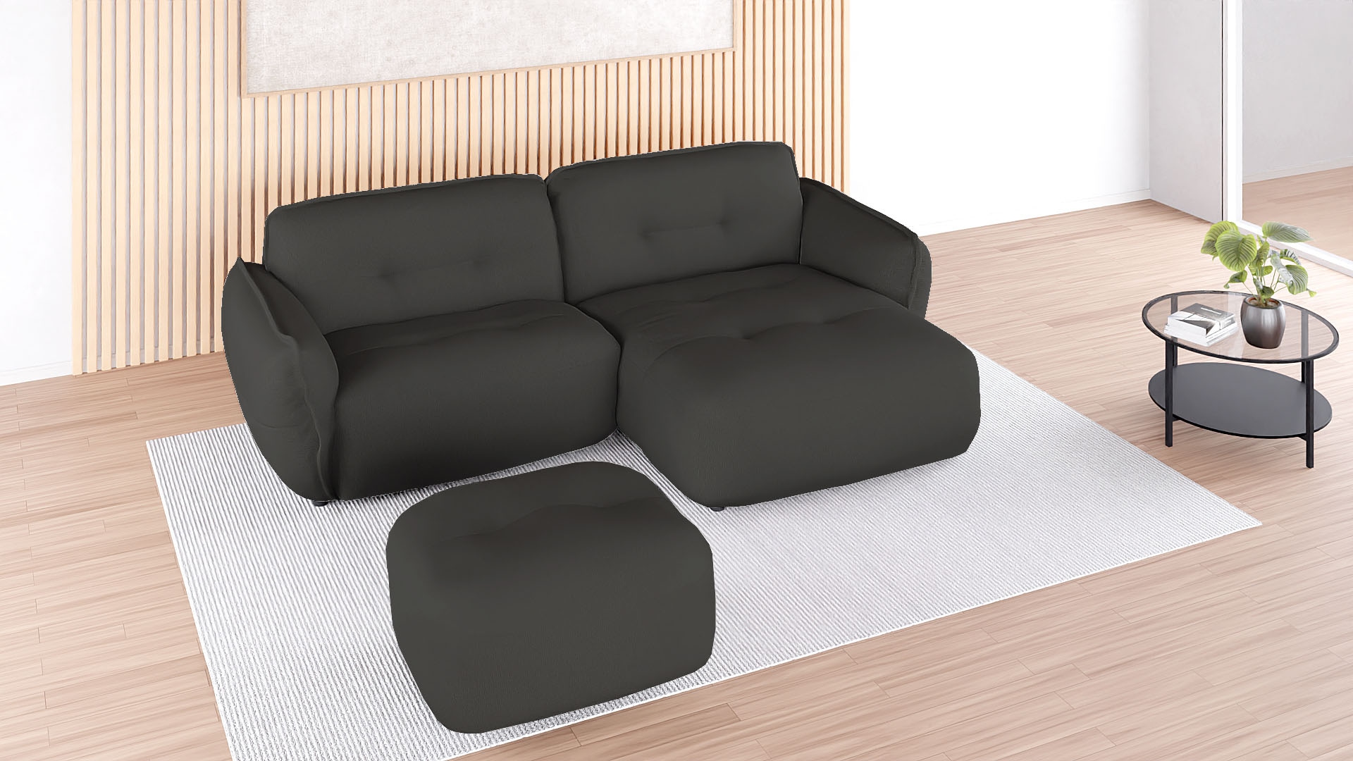BETYPE Polsterhocker »Be Fluffy« softer Sitzkomfort, moderner Kedernaht, hochwertiger Bezugsstoff