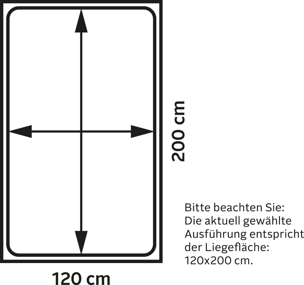 Wimex Bett »Easy«, ohne Kopfteil, frei im Raum stellbar