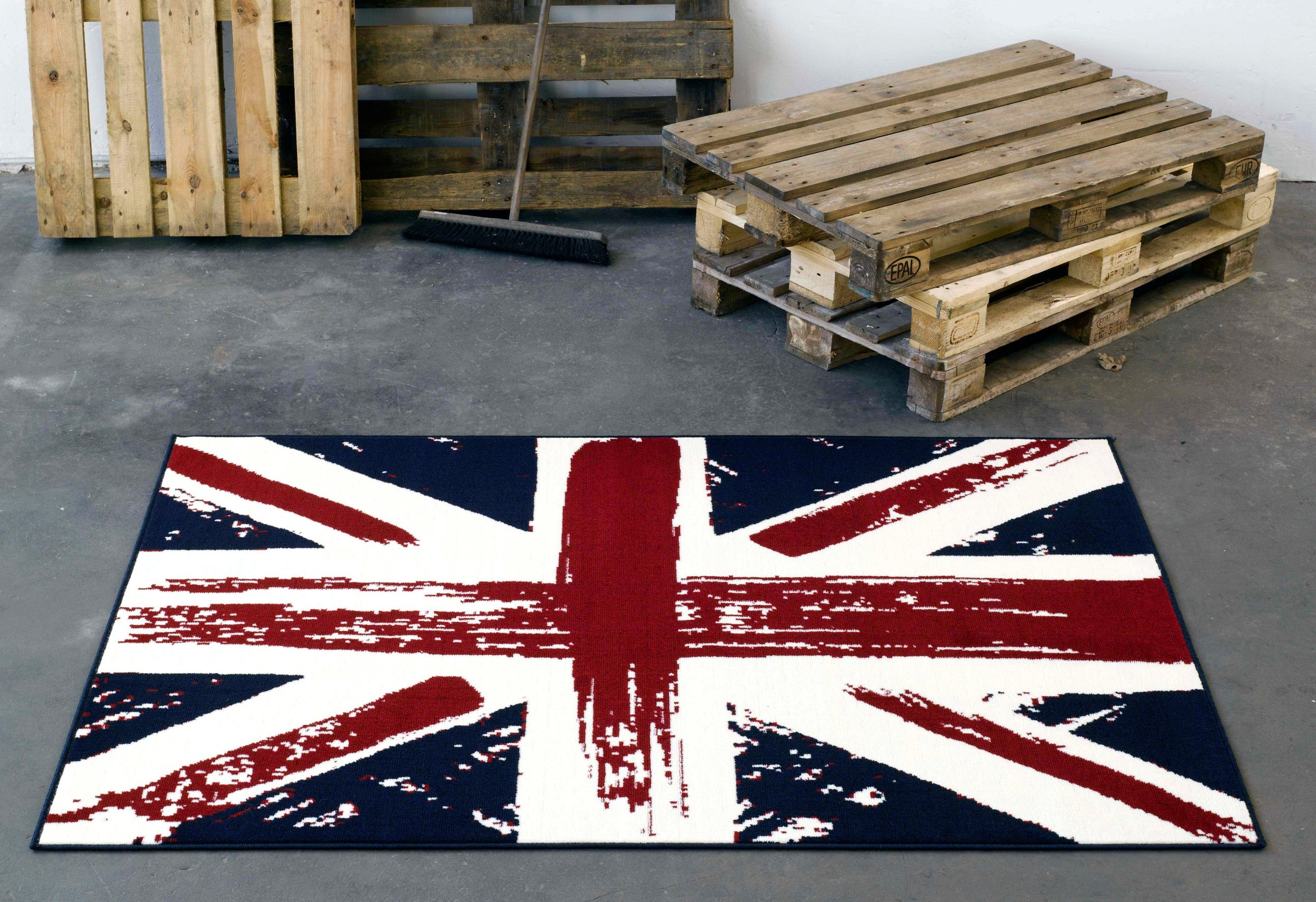 Image of HANSE Home Teppich »Union Jack Vintage«, rechteckig, 9 mm Höhe, Kurzflor, Dichter Flor, Flaggen Motiv, Wohnzimmer, Schlafzimmer, Arbeitszimmer, Robust, Pflegeleicht, Gekettelt bei Ackermann Versand Schweiz