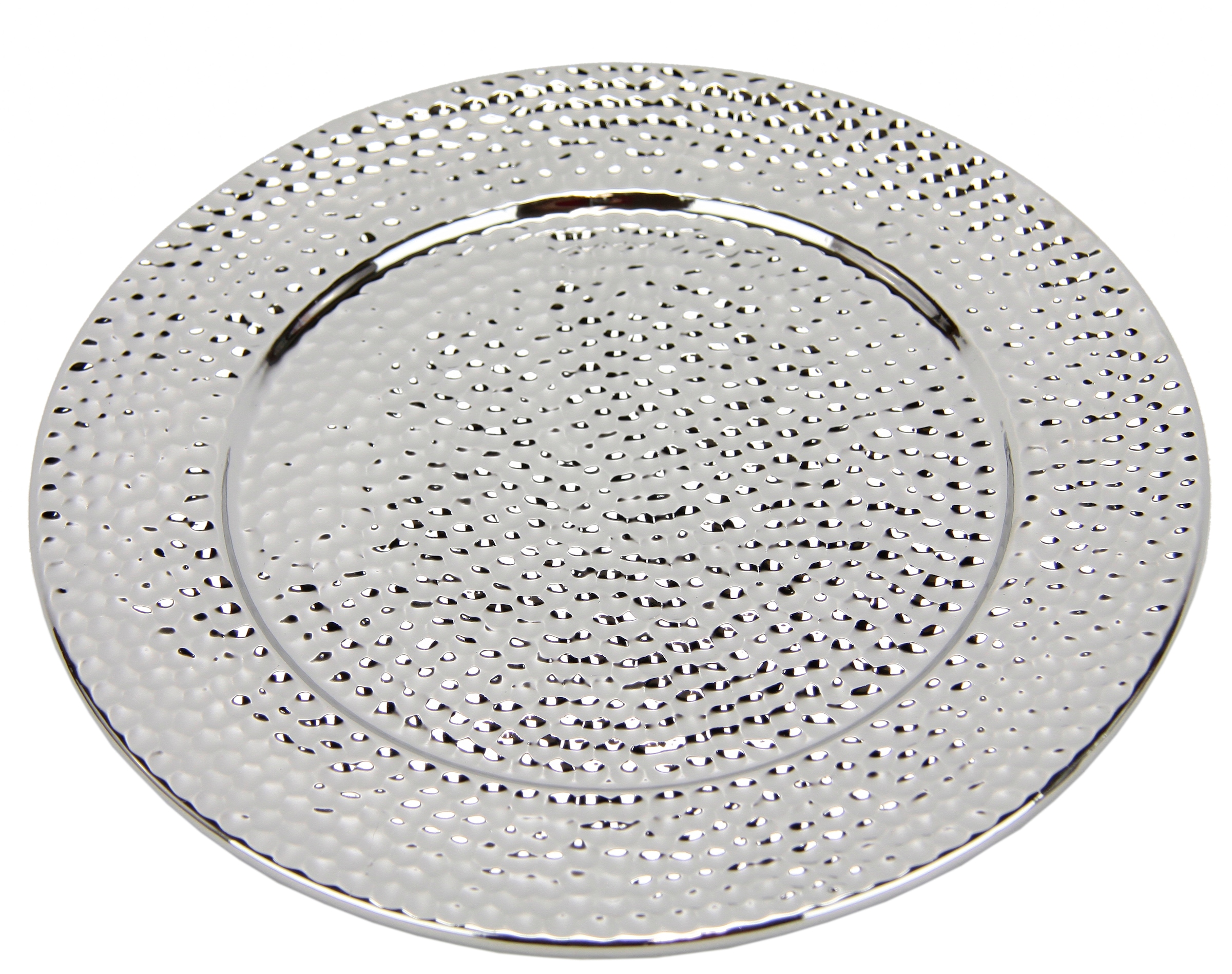 Image of I.GE.A. Dekotablett "Keramik-Schale" Dekoschale silber Tablett Weihnachtsdeko Deko Advents-Tablett rund