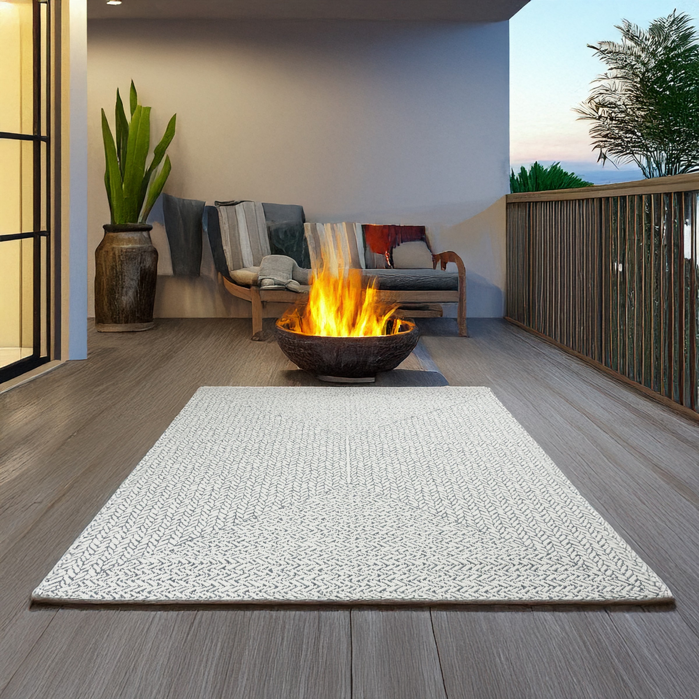 GOODproduct Teppich »Matts Wende-Teppich in Strick-Optik auch für Balkon und Terrasse« rechteckig 5 mm Höhe In- und Outdoor geeignet, Wetterfest & UV-beständig,