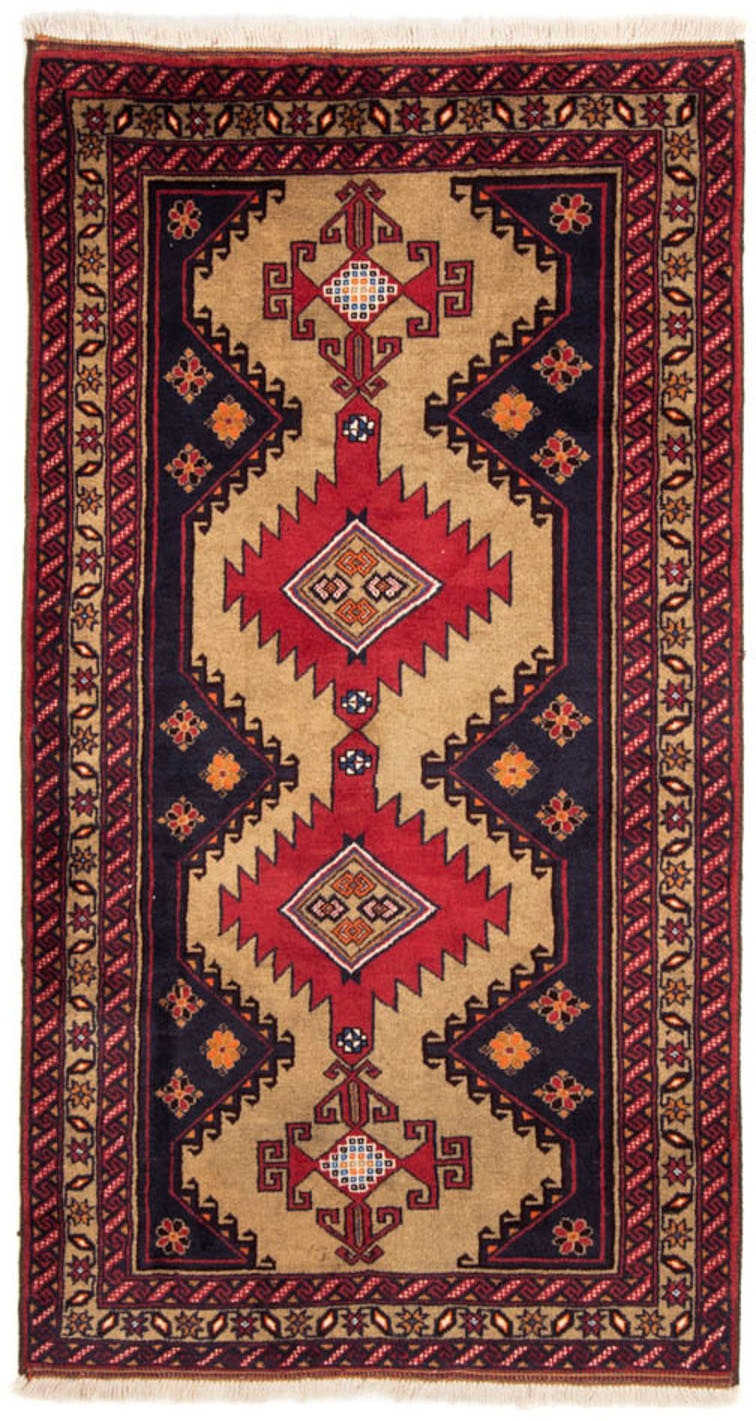 Image of morgenland Hochflor-Läufer »Belutsch Medaillon Beige 215 x 111 cm«, rechteckig, 0,8 mm Höhe, Handgeknüpft bei Ackermann Versand Schweiz