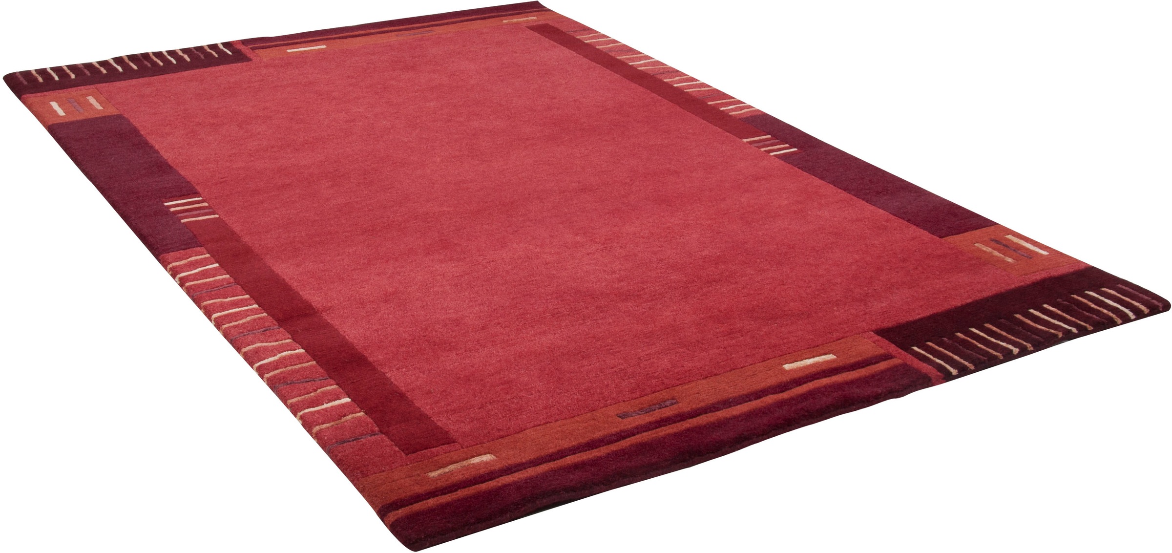 Image of THEKO Wollteppich »Vancouver wool«, rechteckig, 20 mm Höhe, reine Wolle, handgeknüpft, mit Bordüre, ideal im Wohnzimmer & Schlafzimmer bei Ackermann Versand Schweiz