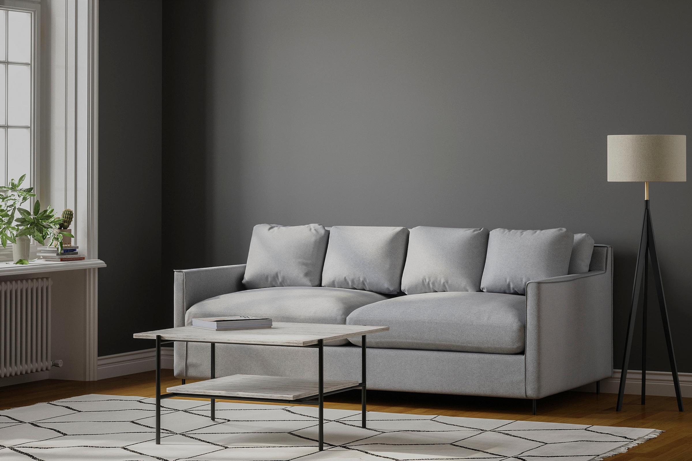 ATLANTIC home collection weich, Federn Design, extra versandkostenfrei 3-Sitzer, auf skandinvisch Sofa, mit im Füllung