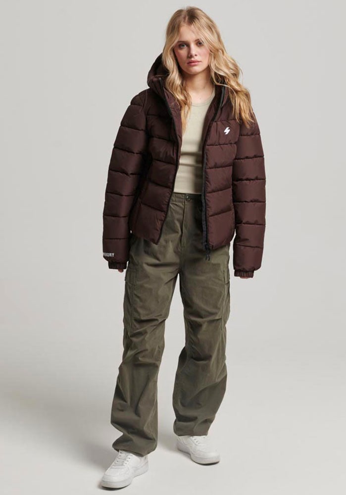 Superdry Steppjacke »HOODED SPIRIT SPORTS PUFFER«, mit Kapuze, aus wasserabweisendem Material