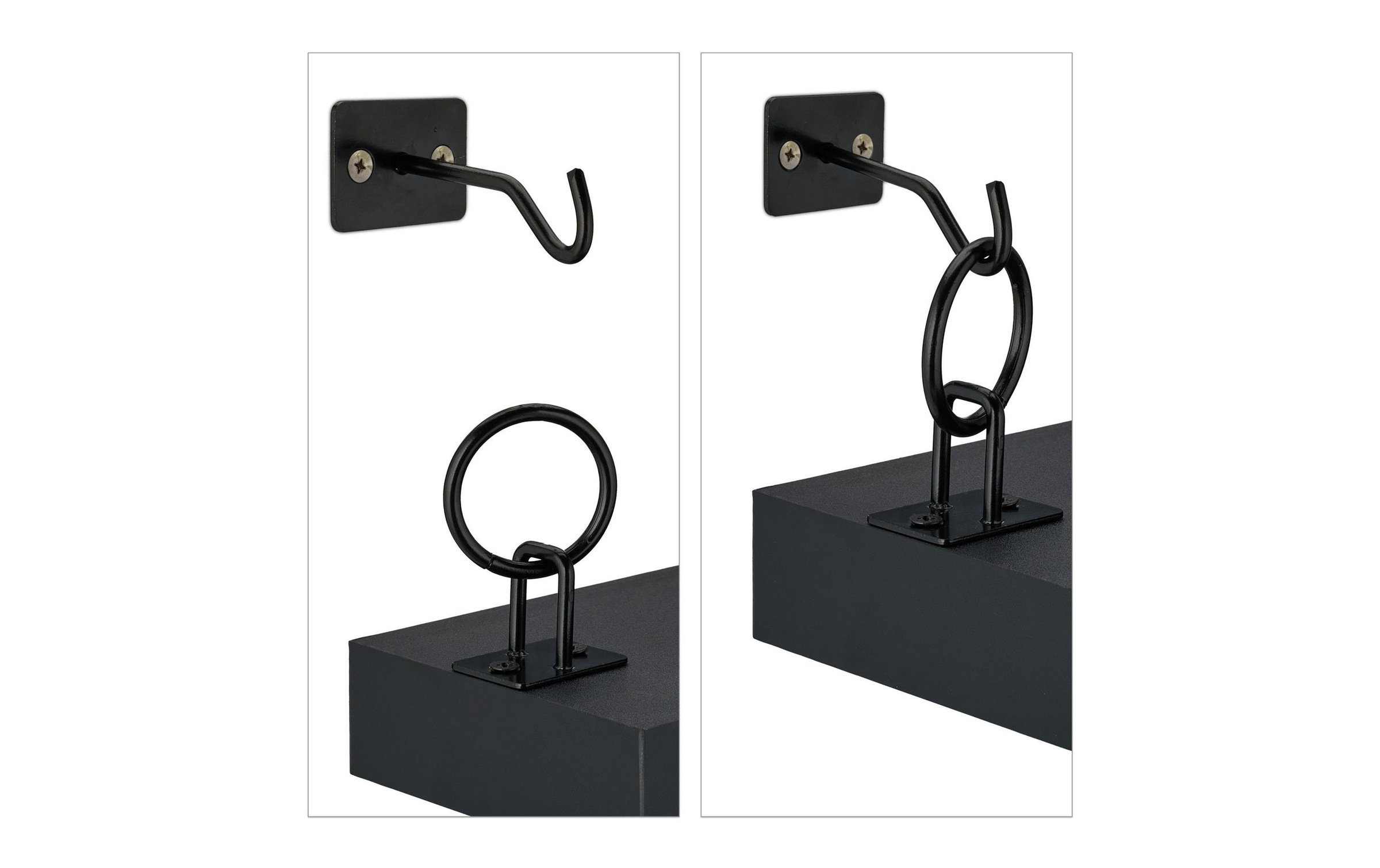 relaxdays Wandregal »2-er Set 13 cm, Schwarz«