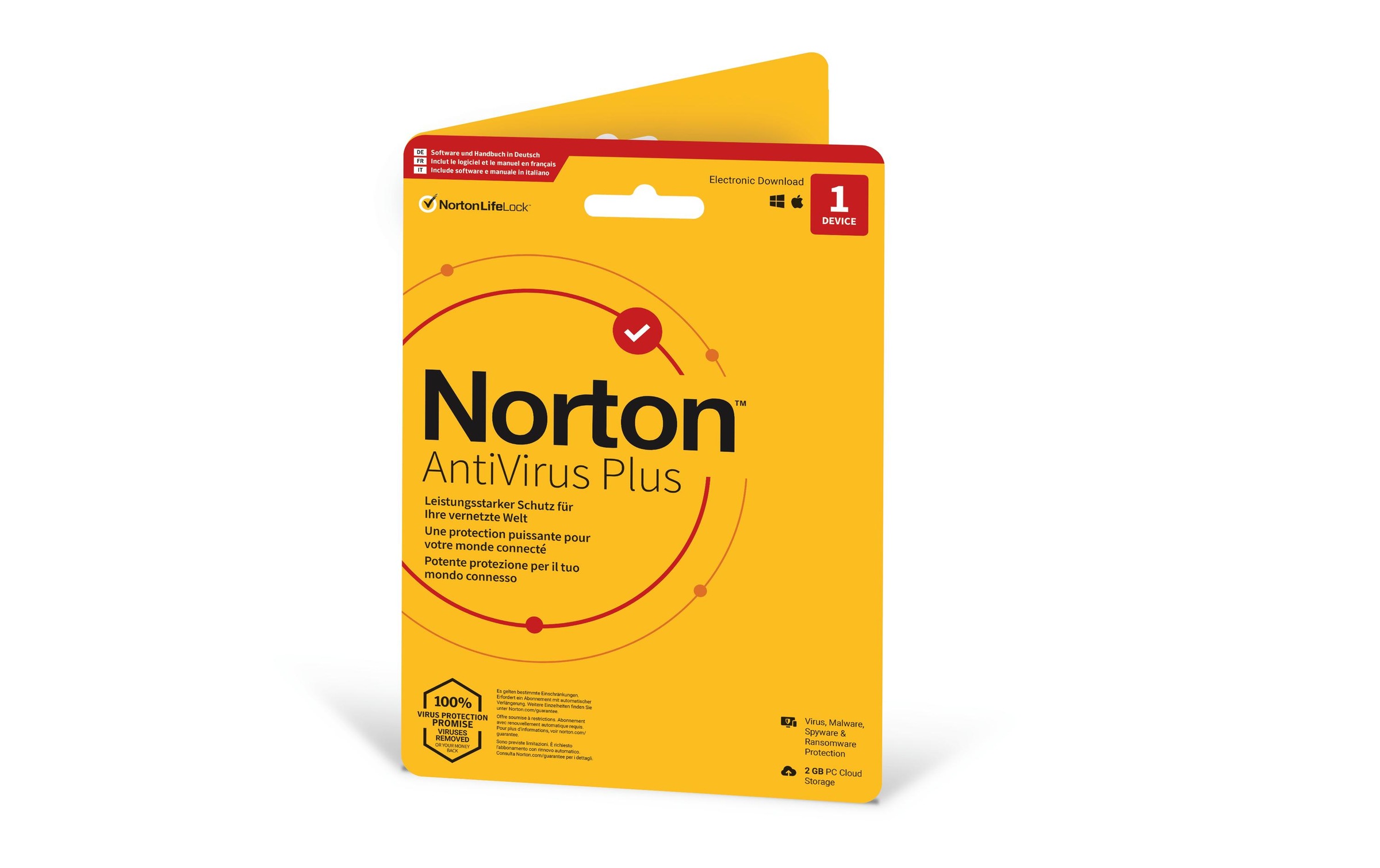 Image of Norton Virensoftware "AntiVirus Plus Sleeve, 1 Jah" (Virenprogramm Lizenzschlüssel)