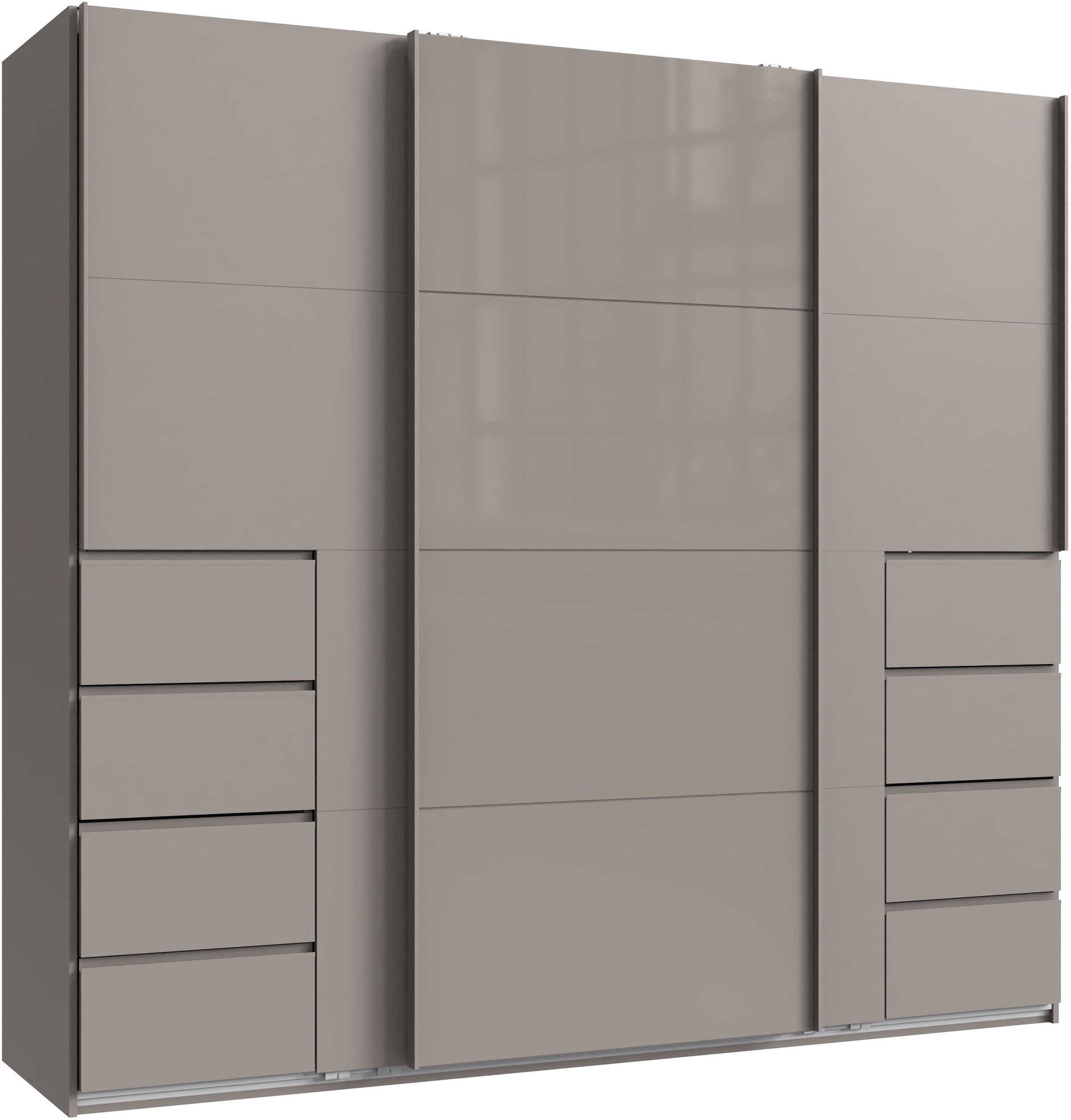 Wimex Armoire à portes coulissantes »Bali in den Breiten 225cm & 270cm, Kleiderschrank mit Glaselement« Schrank mit 3 Türen, in den Farben: grafit oder saharagrau erhältlich