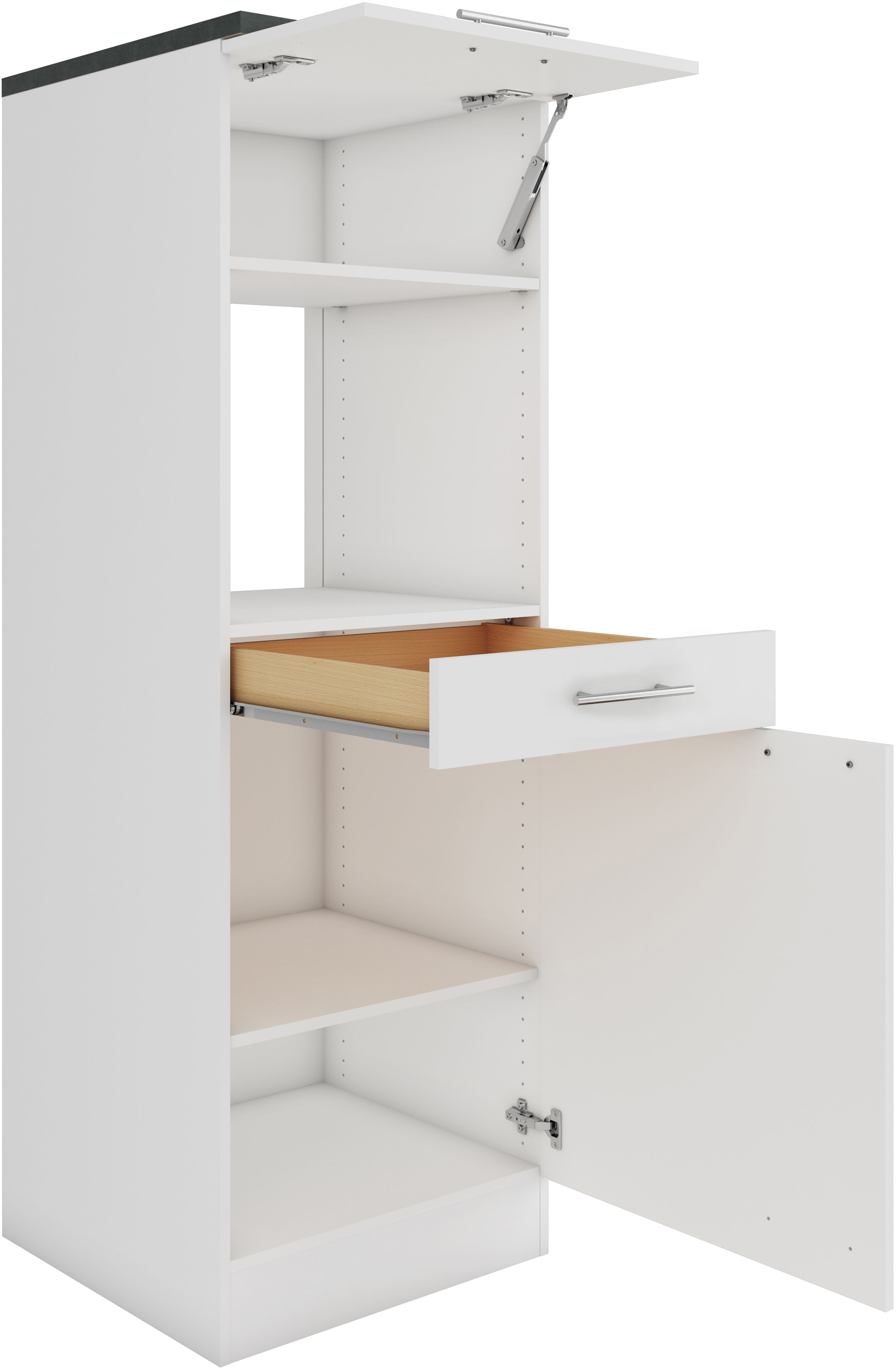 OPTIFIT Mikrowellenumbauschrank »Bella«, Breite 60 cm, Nischenmasse B/T/H 56,7/55,5/44,8 cm
