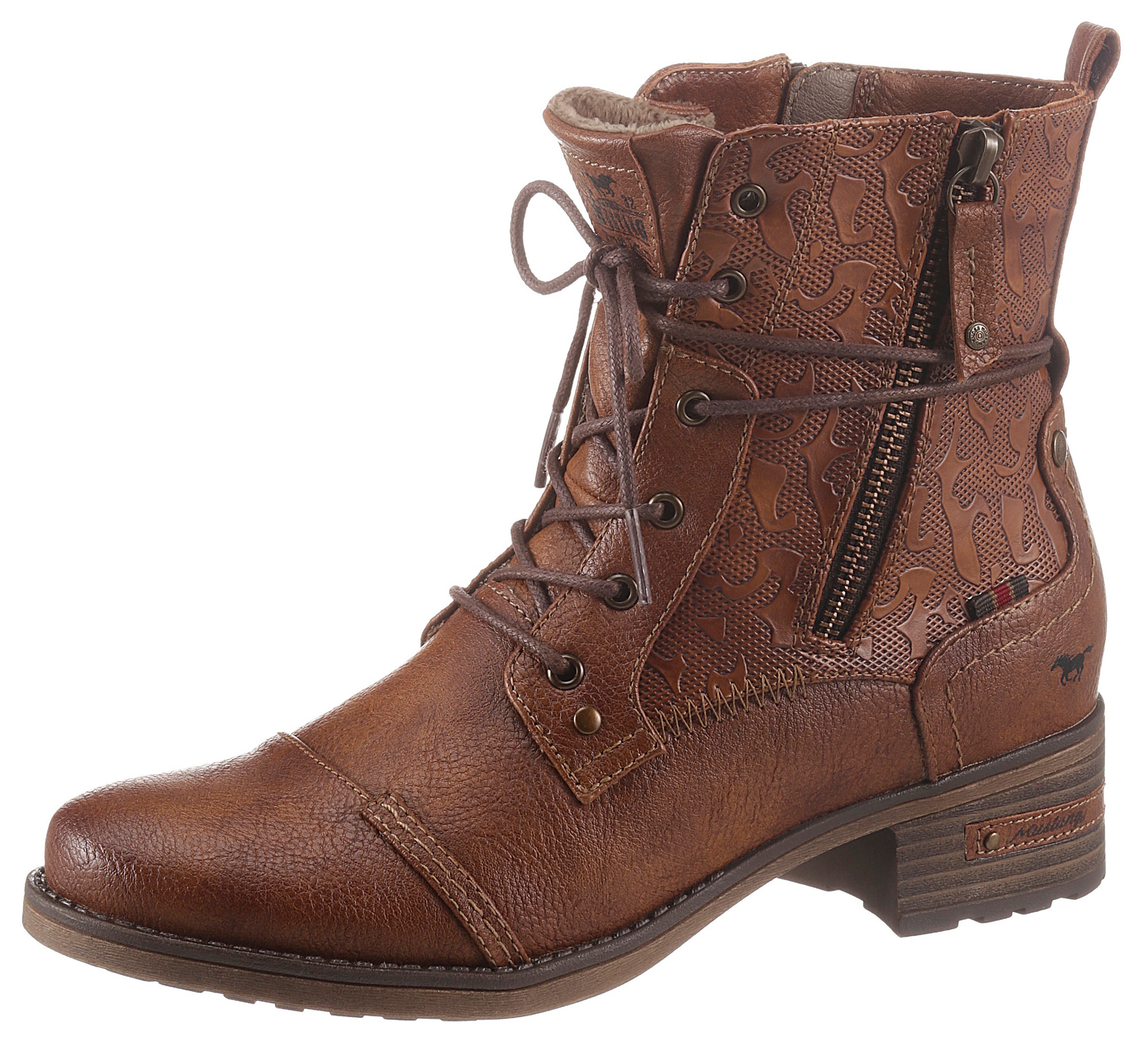 Image of Mustang Shoes Schnürstiefelette, mit schaftumspielender Schnürung bei Ackermann Versand Schweiz