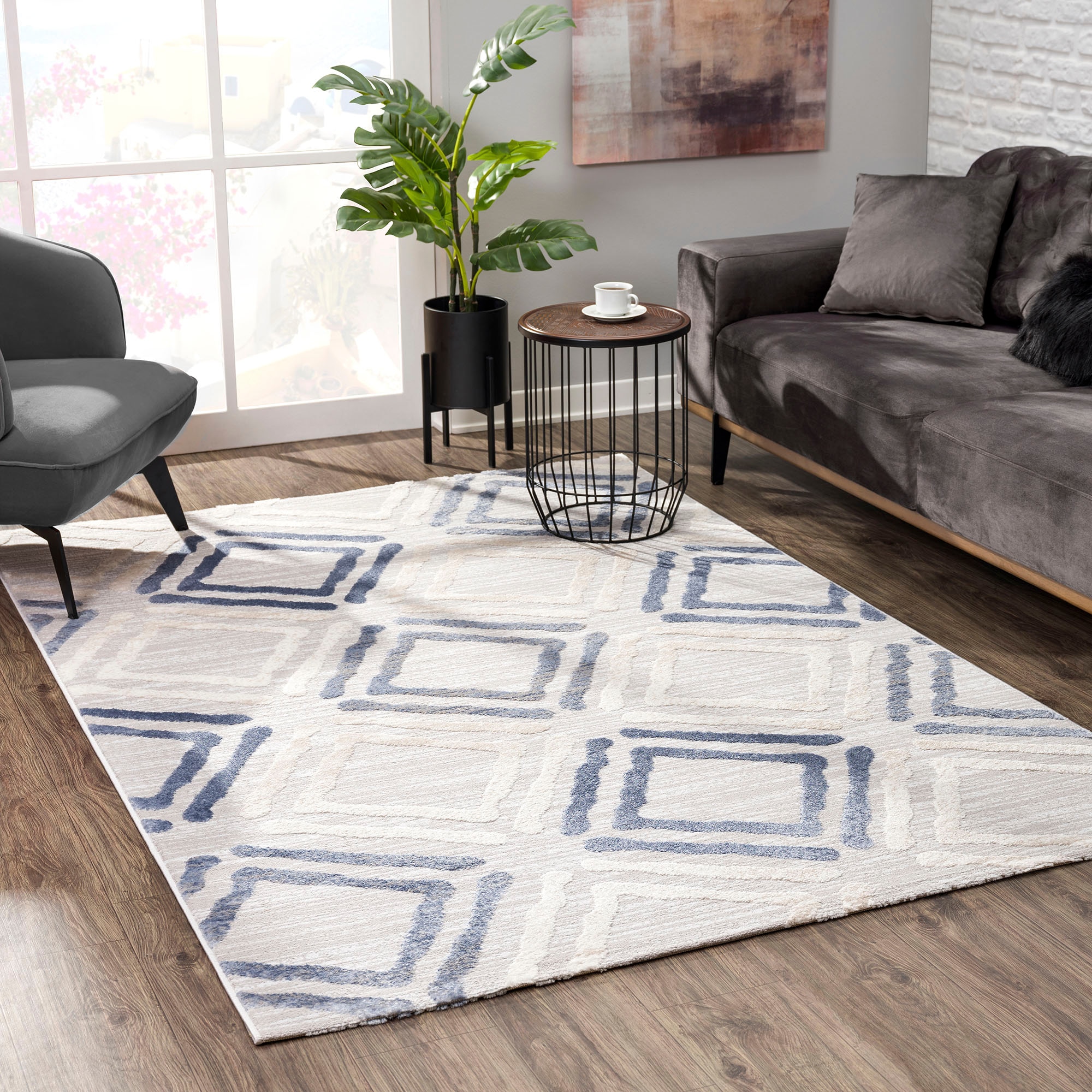 Sanat Teppich »Evra 7006« rechteckig 22 mm Höhe Wohnzimmer, Kurzflor, modern, Läufer