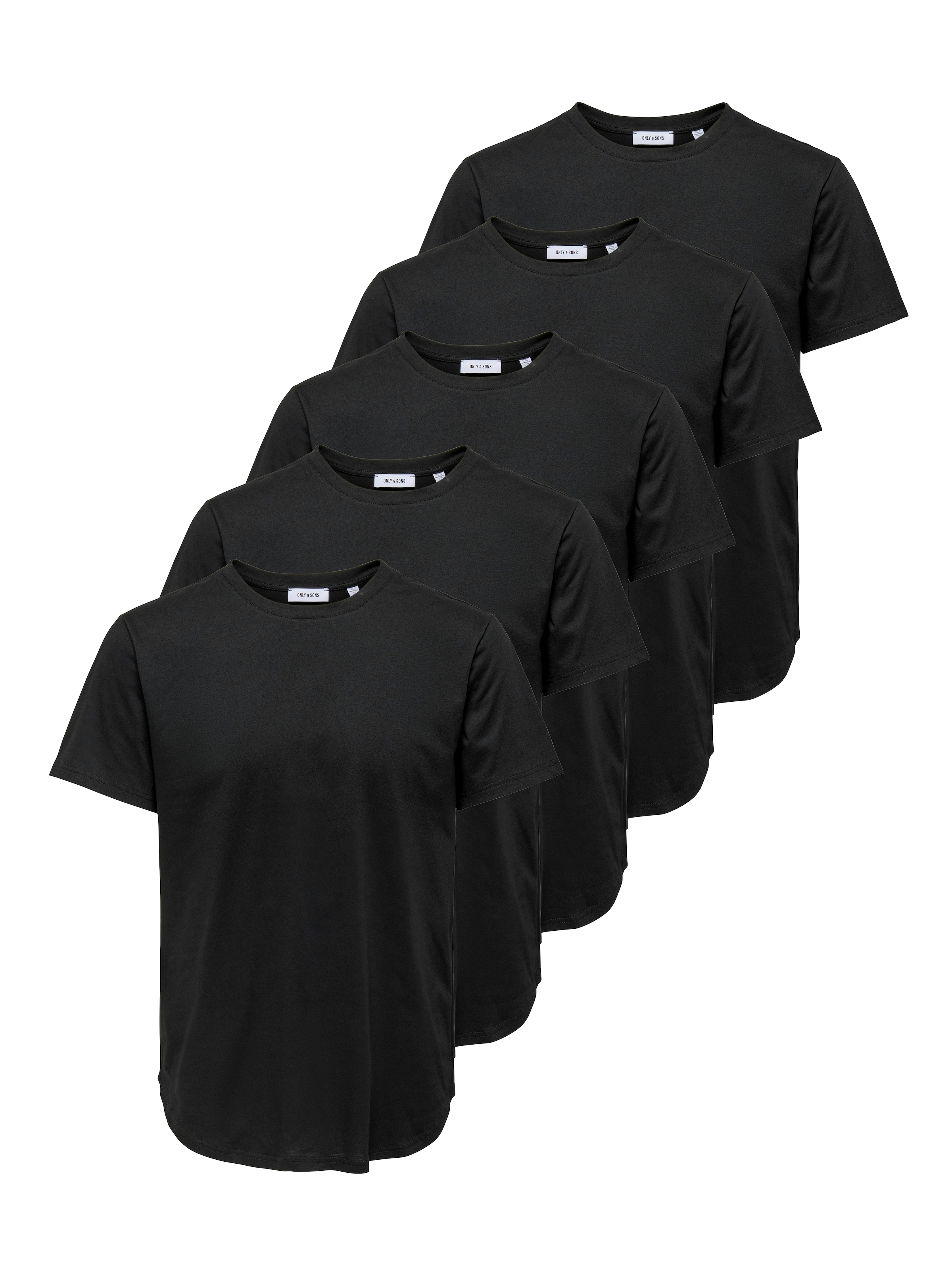 Image of ONLY & SONS Rundhalsshirt "ONSJEFF LONGY SS TEE 5-PACK OTL" Packung, 5