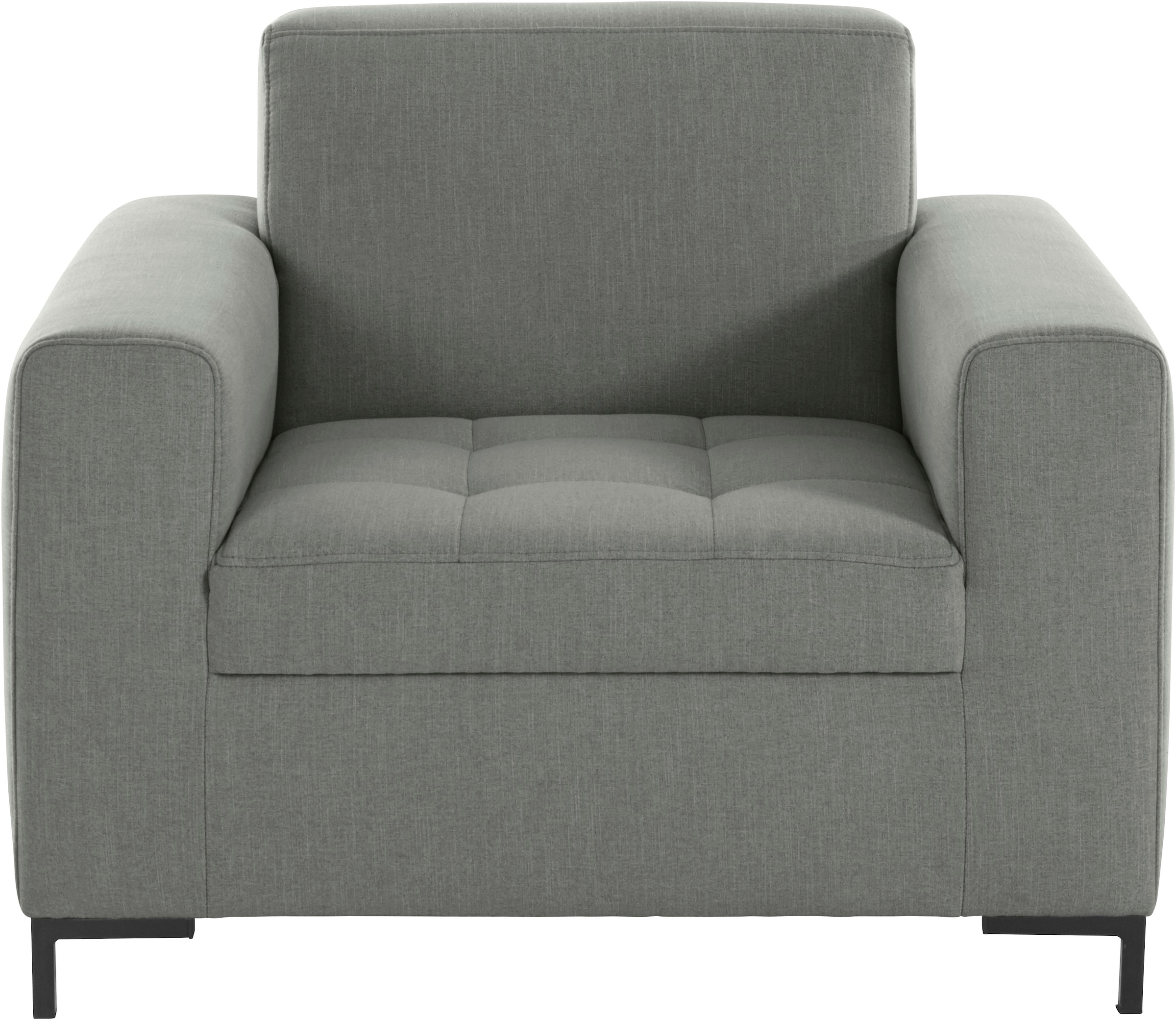 GOODproduct Sessel »Grazzo Loungesessel, moderne Sitzheftung, bequemer Einzelsessel«, hochwertige Stoffe aus recyceltem Material, Steppung im Sitzbereich