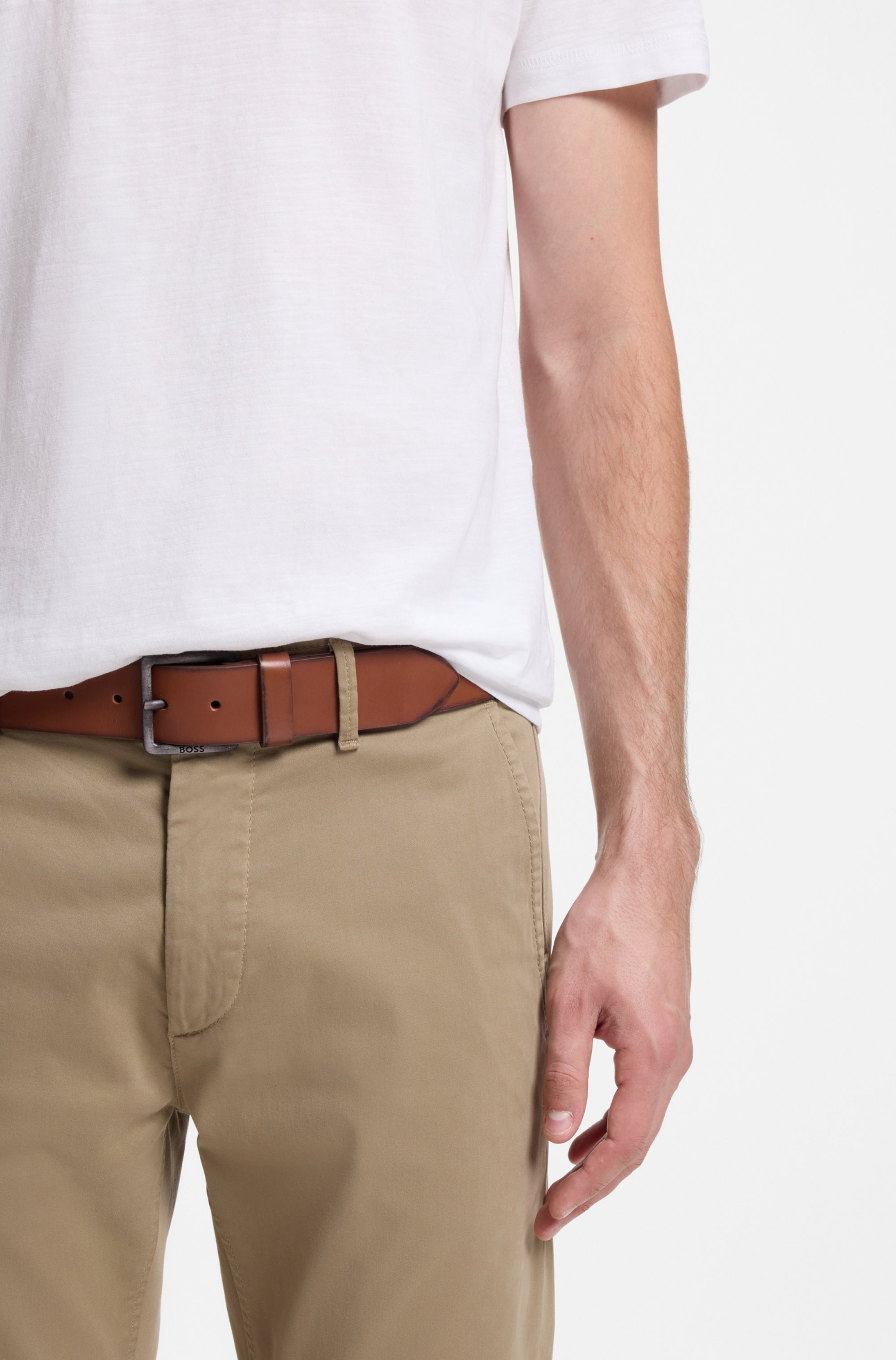 BOSS Ceinture en cuir »Jeeko_Sz40« avec boucle mate