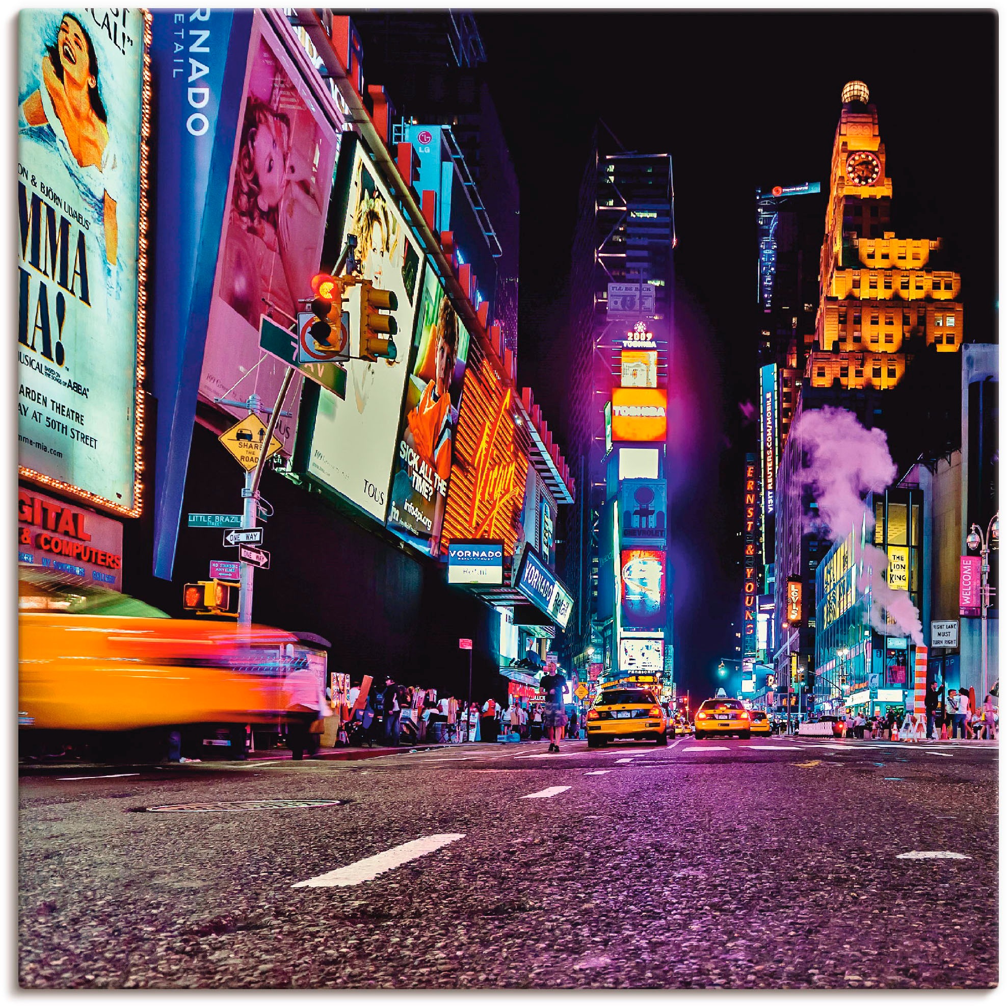 Image of Artland Wandbild »New York Nachtleben«, Amerika, (1 St.), in vielen Grössen & Produktarten -Leinwandbild, Poster, Wandaufkleber / Wandtattoo auch für Badezimmer geeignet bei Ackermann Versand Schweiz