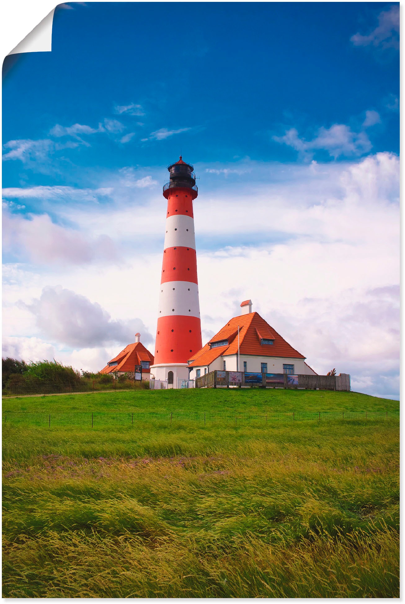 Image of Artland Wandbild »Westerhever Leuchtturm«, Gebäude, (1 St.), in vielen Grössen & Produktarten - Alubild / Outdoorbild für den Aussenbereich, Leinwandbild, Poster, Wandaufkleber / Wandtattoo auch für Badezimmer geeignet bei Ackermann Versand Schweiz