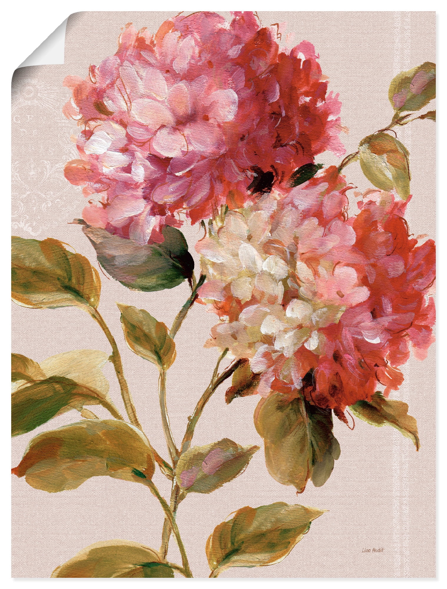 Image of Artland Wandbild "Harmonische Hortensien" Blumen 1 Stk. tlg. als Leinwandbild, Poster in verschied. Grössen