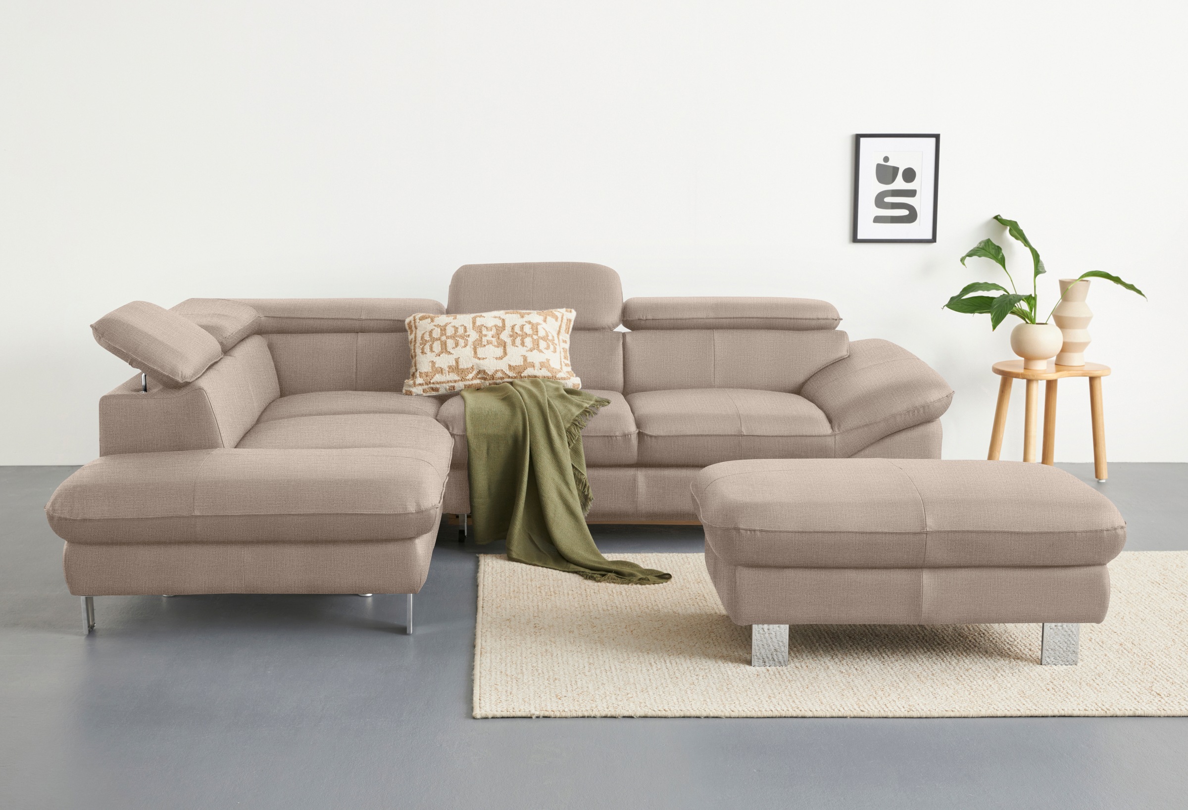 COTTA Ecksofa »Driver L-Form«, mit Kopfteilverstellung, wahlweise mit Bettfunktion & Bettkasten