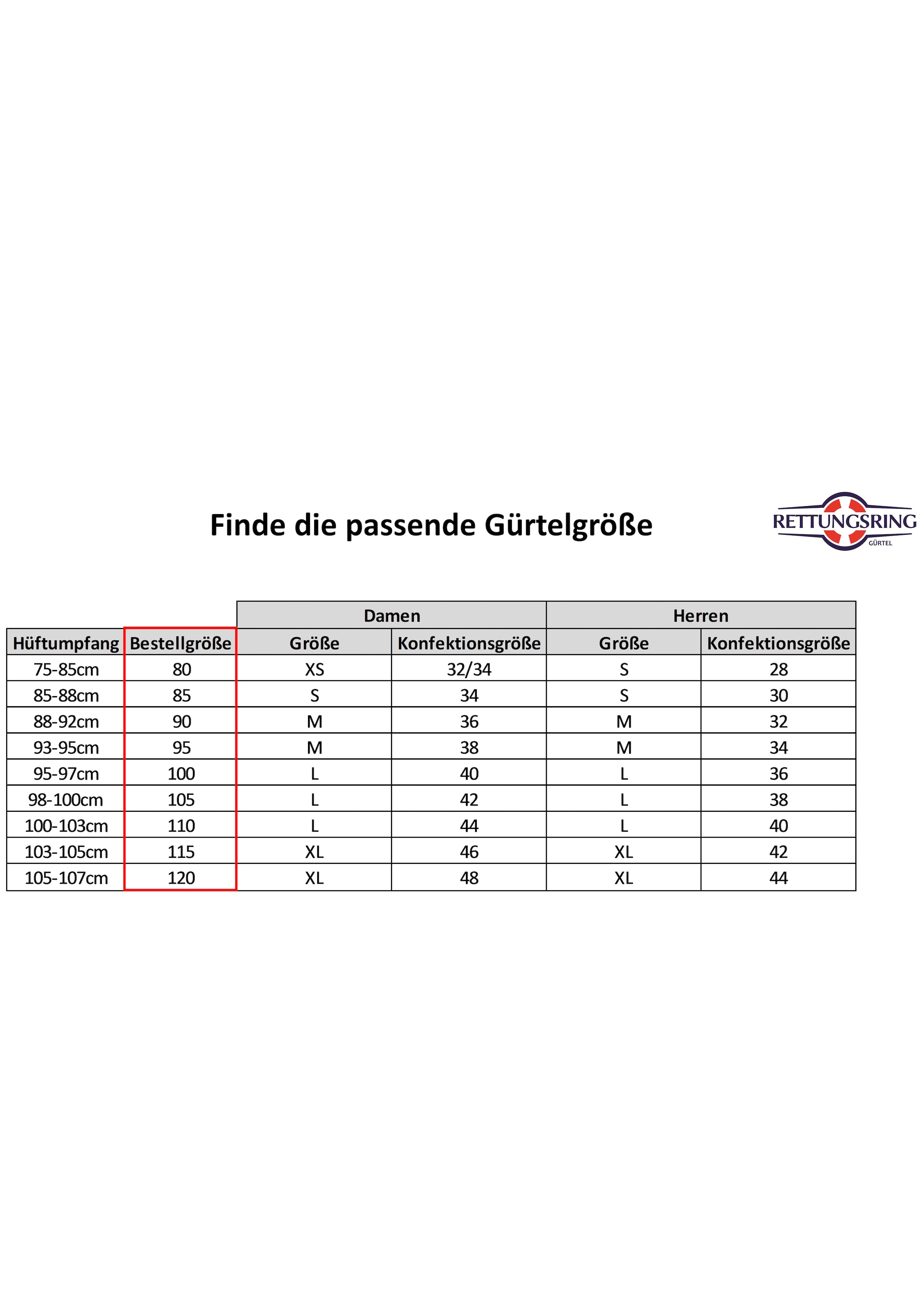 Rettungsring Gürtel Ledergürtel mit austauschbarer Schliesse »Filigran Silber«