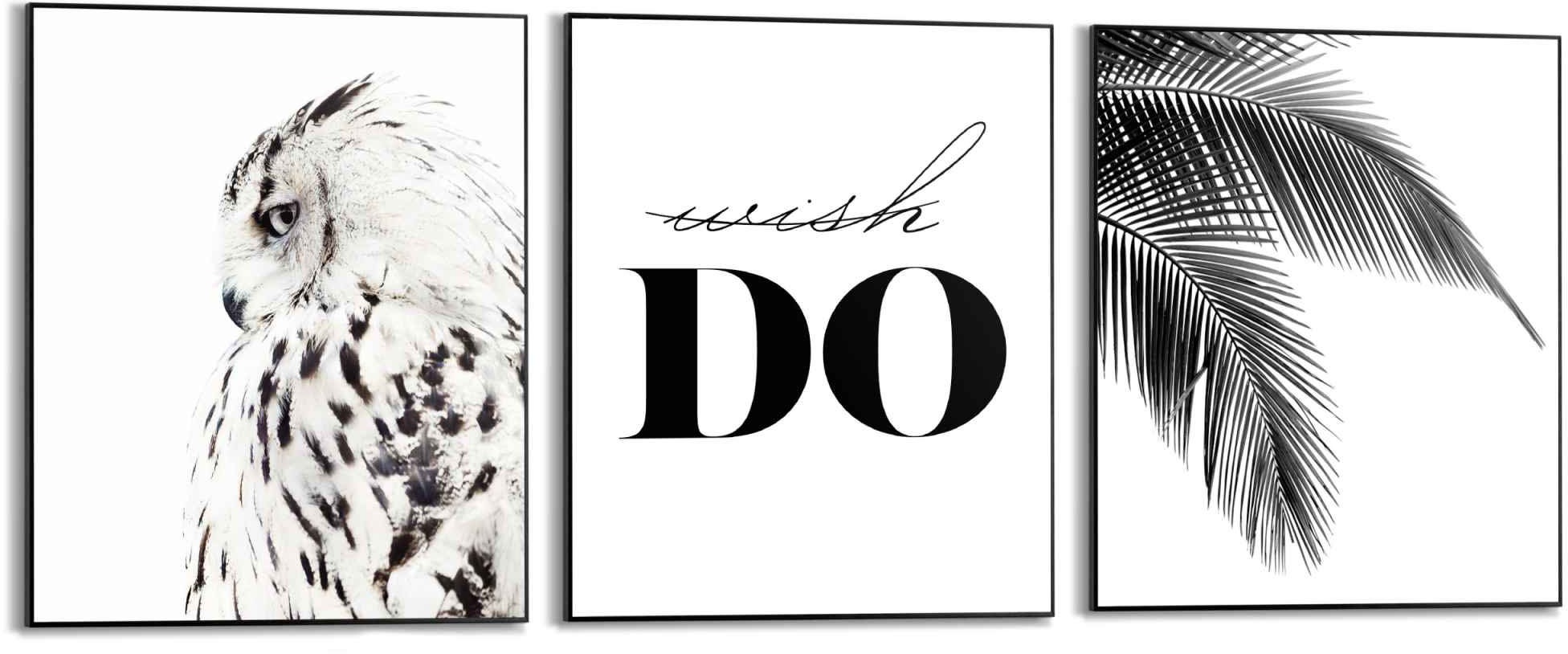 Image of Reinders! Wandbild »Wandbilder Set Moderne Kunst Palmen - Tekst - Eule - Natur«, Kunst, (3 St.) bei Ackermann Versand Schweiz