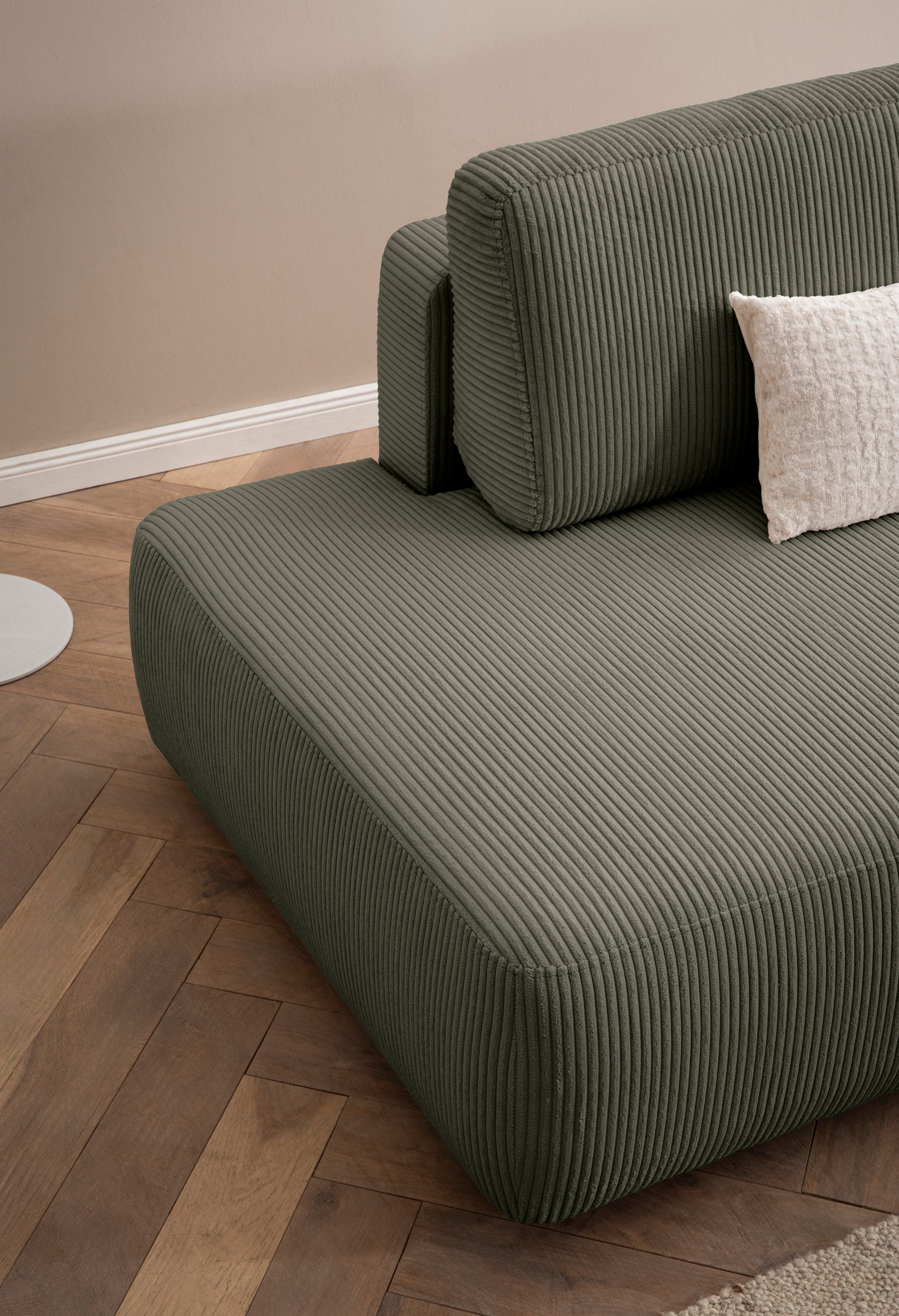 Home affaire Canapé d'angle »TORGE, Schlafsofa Cord, Samtvelours u. Strukur fein, Couch in L-Form« Schlaffunktion und Bettkasten, Liegefläche: 210x125 cm, neues Design