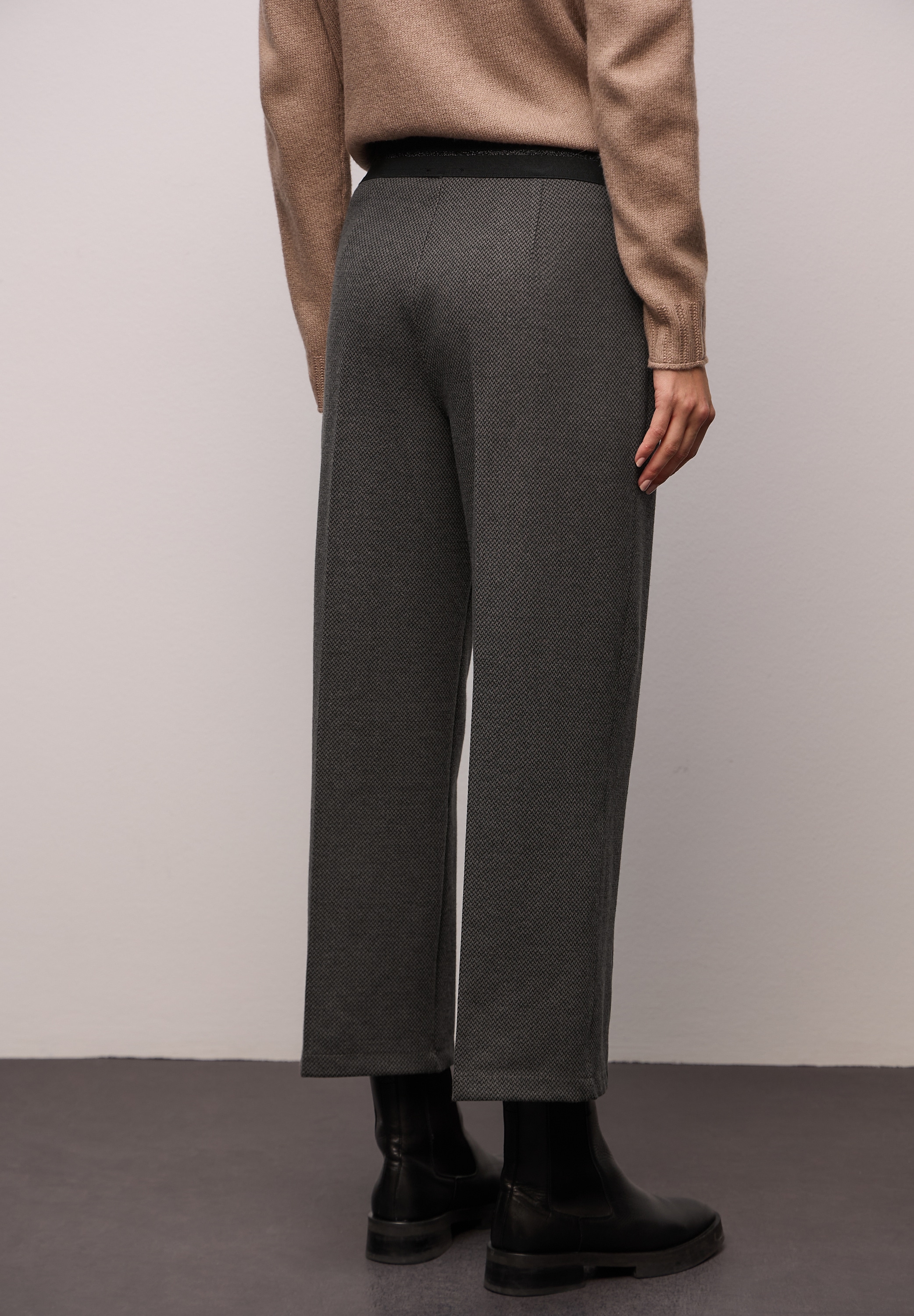 STREET ONE Pantalon tissé  mit Fischgrätmuster