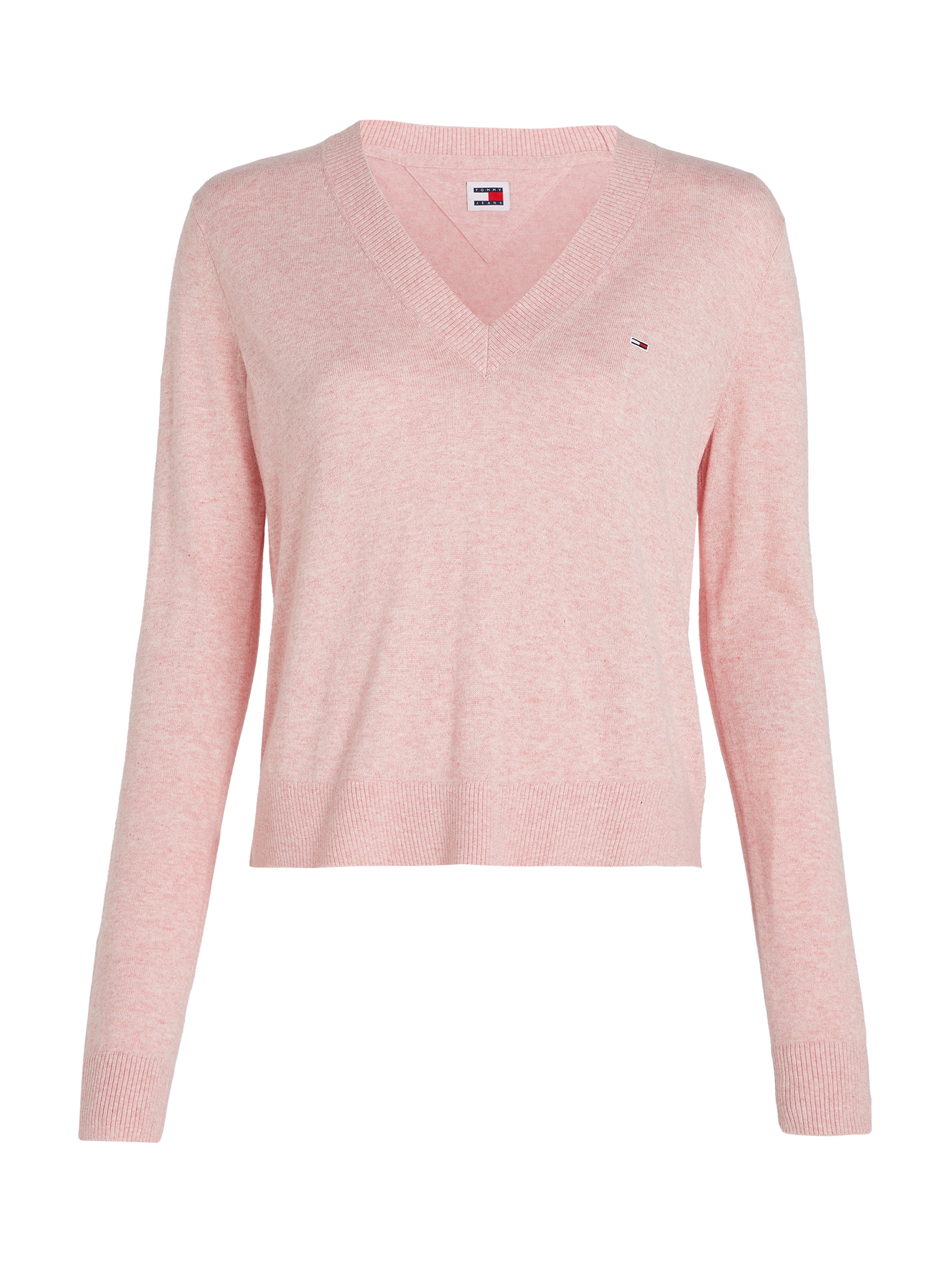 Tommy Jeans Strickpullover »TJW ESSENTIAL VNECK SWEATER EXT«, mit Logostickerei