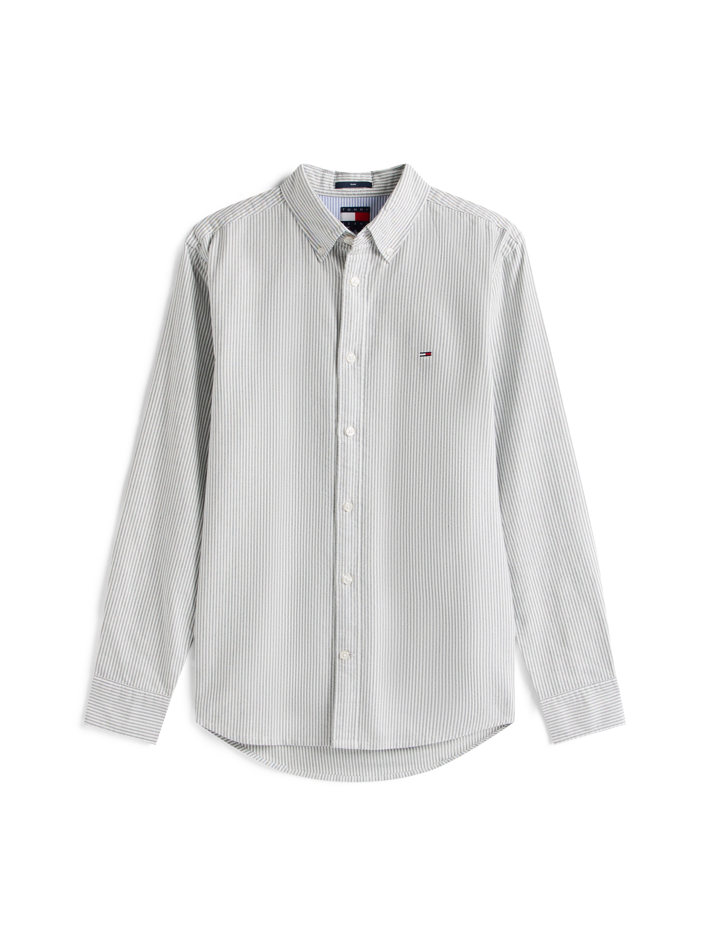 Tommy Jeans Langarmhemd »TJM SLIM STRIPE OXFORD SHIRT EXT«, Mit Button-Down-Kragen