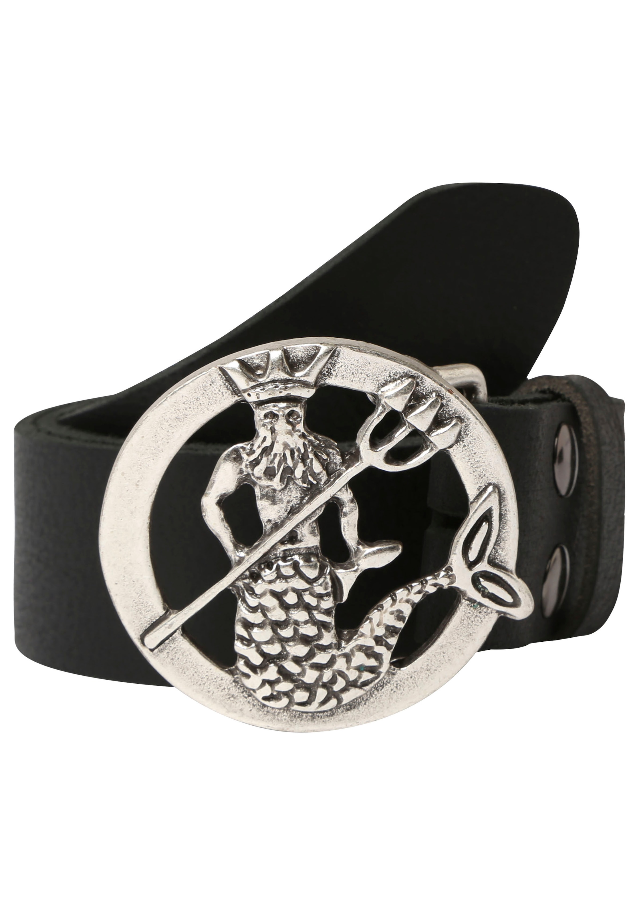 Image of Rettungsring Gürtel Ledergürtel mit austauschbarer Schliesse "Neptun Rund Silber"