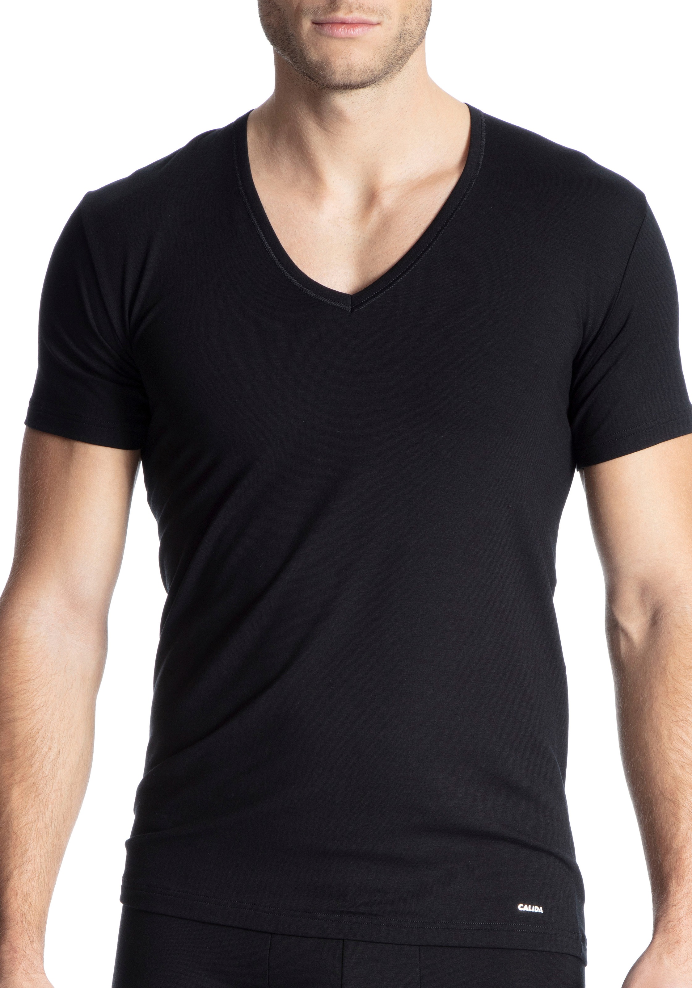 CALIDA T-shirt »Cotton Code« V-Ausschnitt, formstabiler Single Jersey, elastisch, Kurzarm