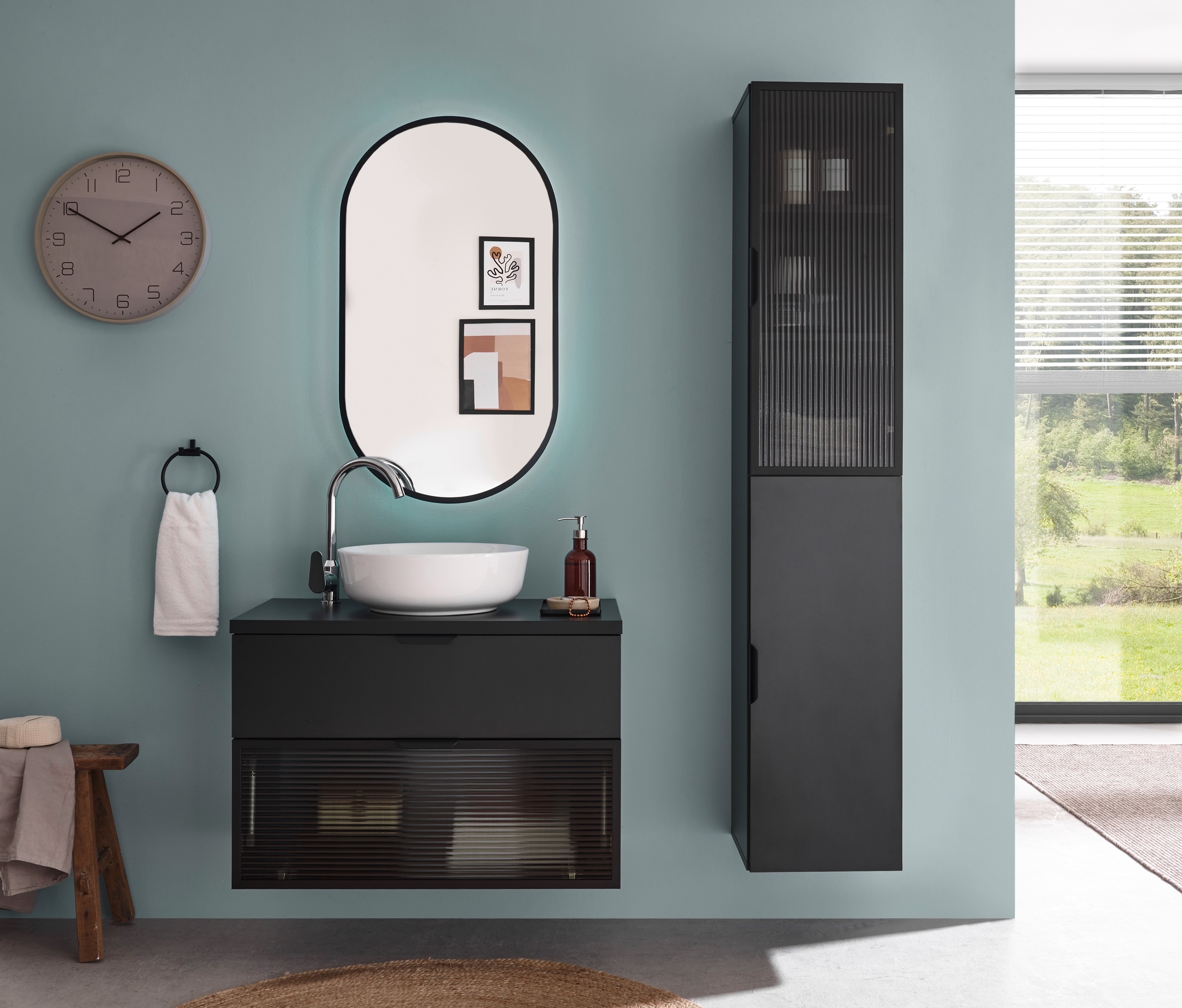 BASIC by Balculina Armoire haute »Diosa B/H/T 35x170x33 cm« 1 cuis tlg. largeur 35cm, softclose, cadre en aluminium
