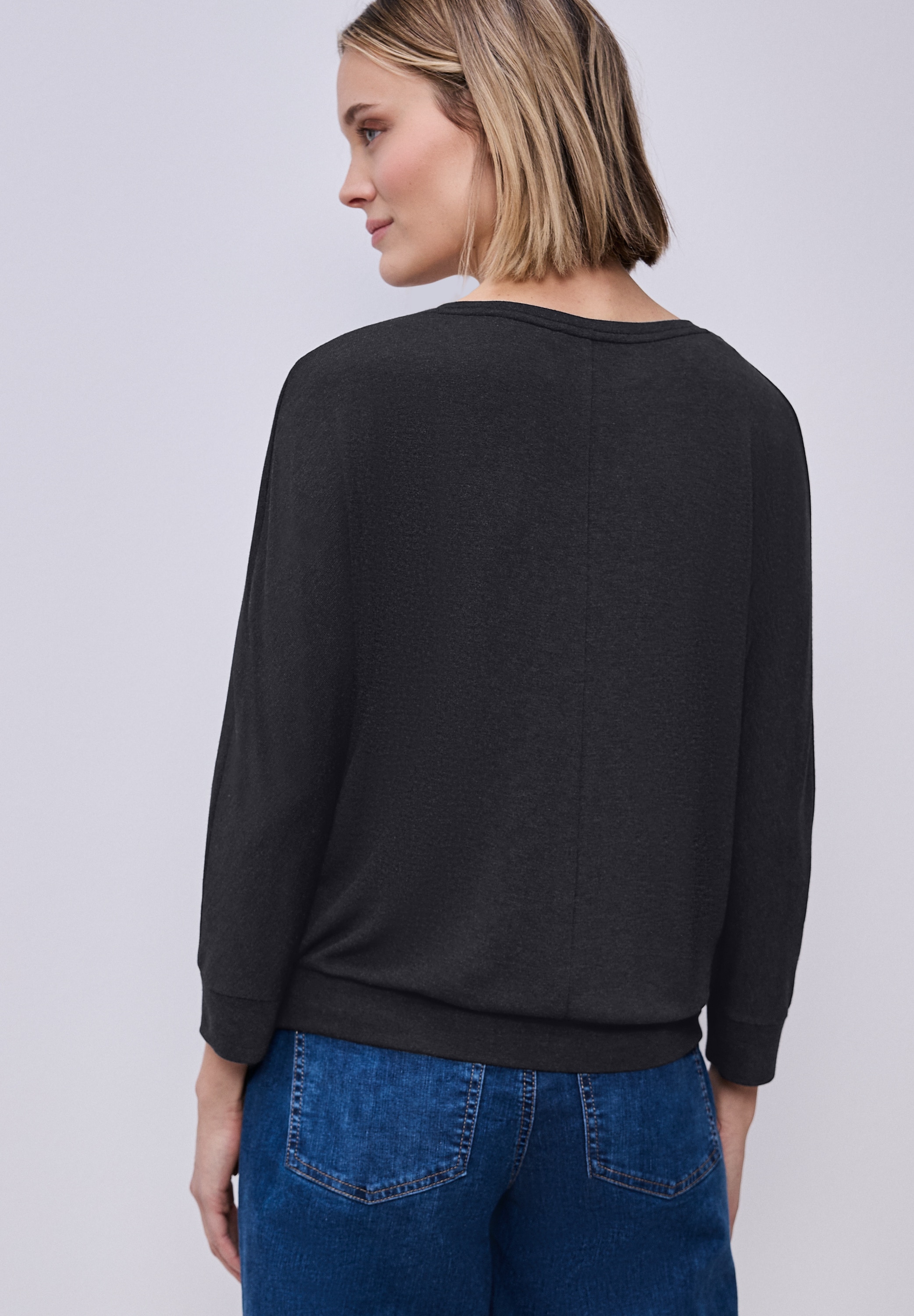 STREET ONE T-shirt à manches 3/4 im Melange-Look