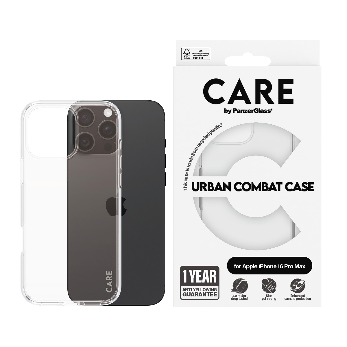 Image of CARE by PanzerGlass Handyhülle "Urban Combat Case für Apple iPhone 16 Pro Max" Backcover, Schutzhülle, Handyschutzhülle, Case, Schutzcase, stossfest