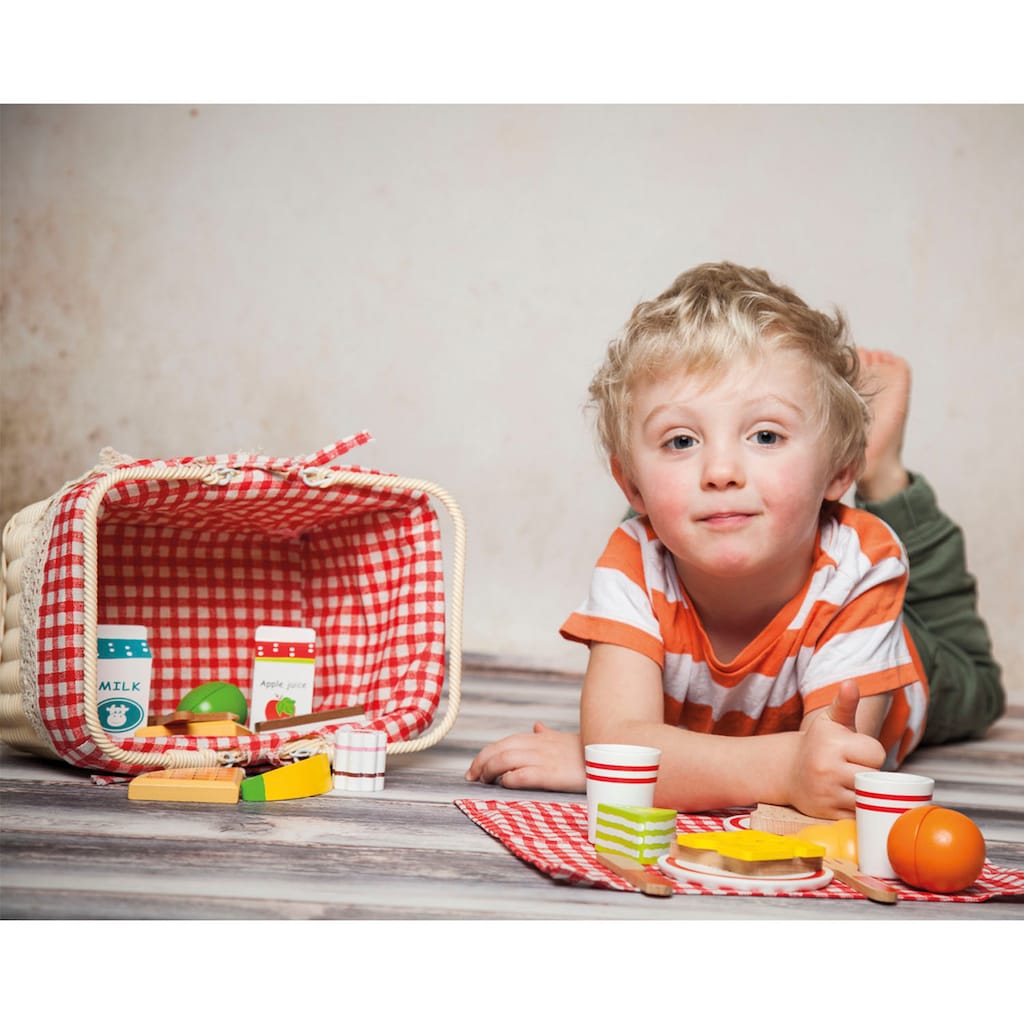New Classic Toys® Spiellebensmittel »Holzspielzeug, Bon Appetit - Schneideset Picknickkorb«, (27 tlg.)