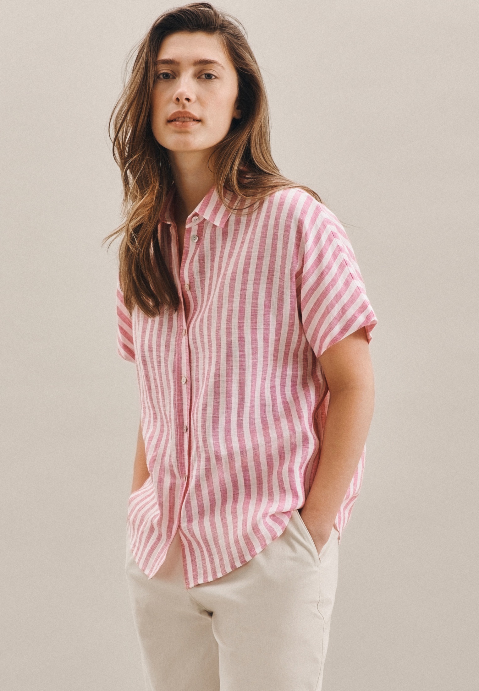 Image of seidensticker Hemdbluse »Schwarze Rose«, Ohne Arm Kragen Streifen bei Ackermann Versand Schweiz